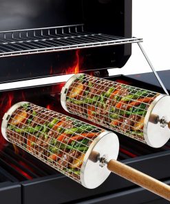 Canastas de parrilla anidadas con mango de madera - Red de