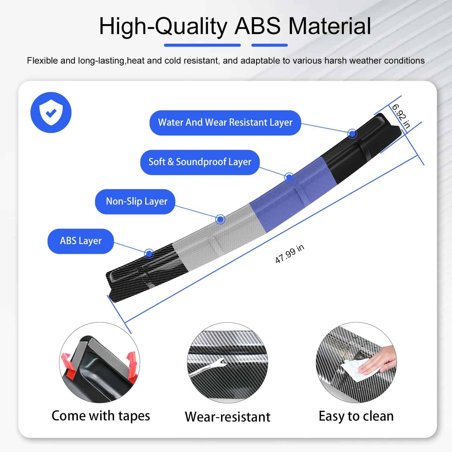 Protector de Capó CZmenghe Compatible con -Carbono Brillante - Imagen 6