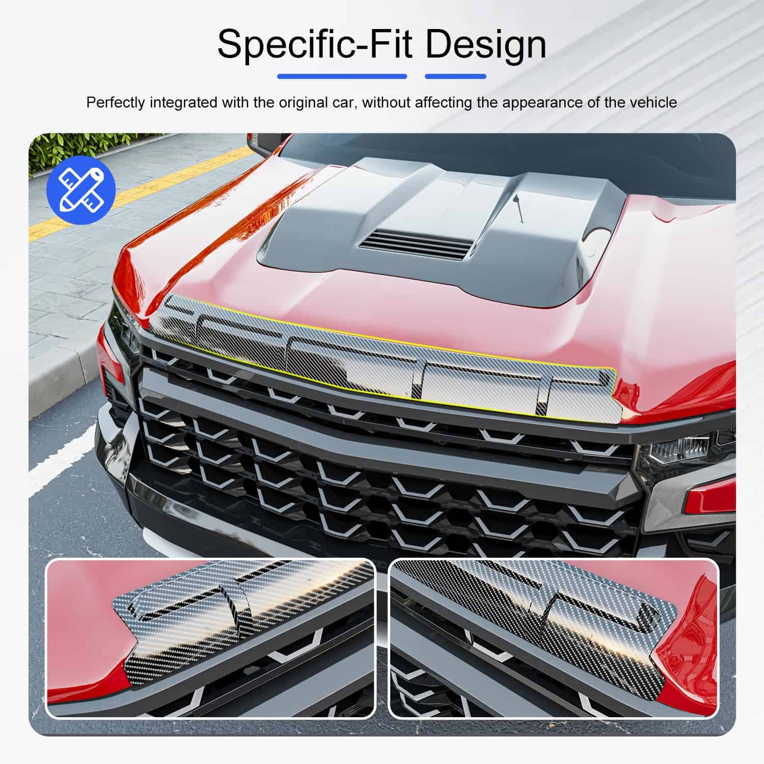 Protector de Capó CZmenghe Compatible con -Carbono Brillante - Imagen 3