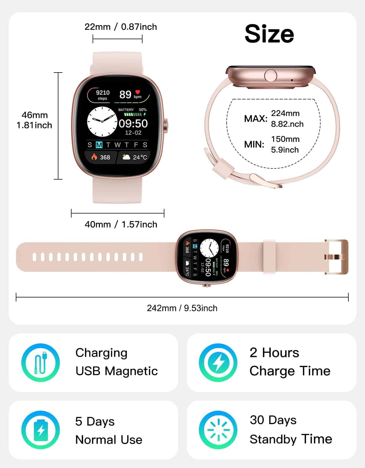 Fitness Tracker 2025 Ver. (Responder/Llamar), Reloj - Imagen 9