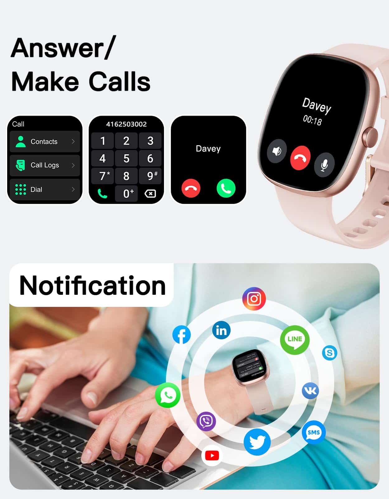 Fitness Tracker 2025 Ver. (Responder/Llamar), Reloj - Imagen 4