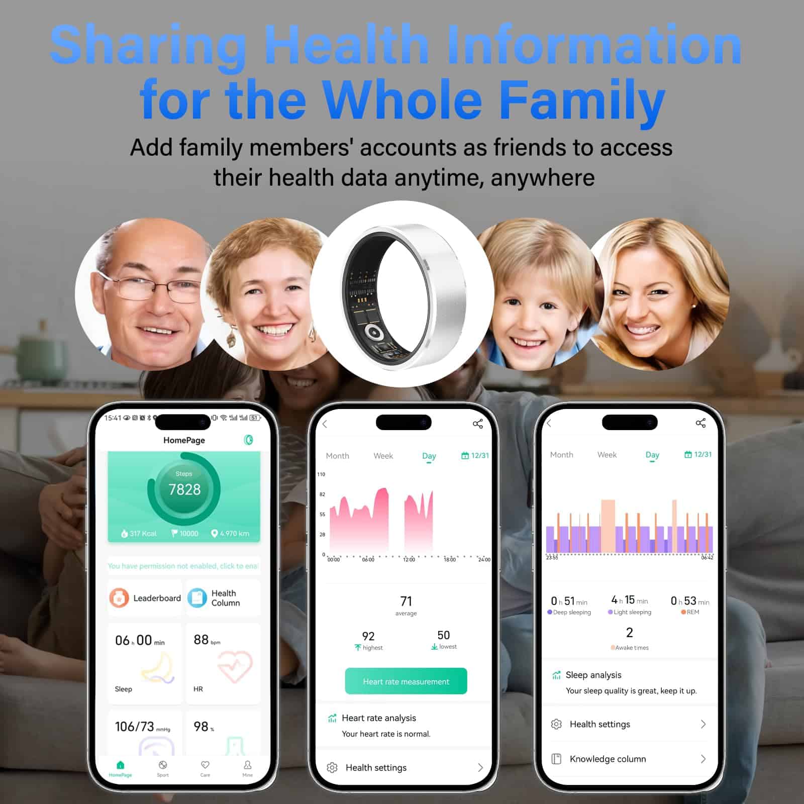 Anillo Inteligente Rastreador de Fitness para Hombres y - Imagen 5