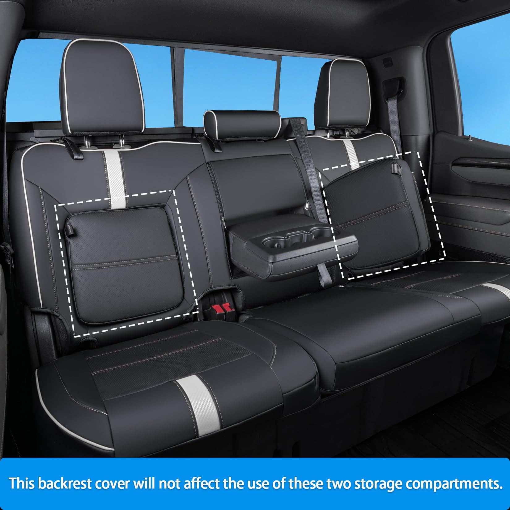 Fundas de asiento TANDI para Silverado & -Negro con Ribete B - Imagen 3