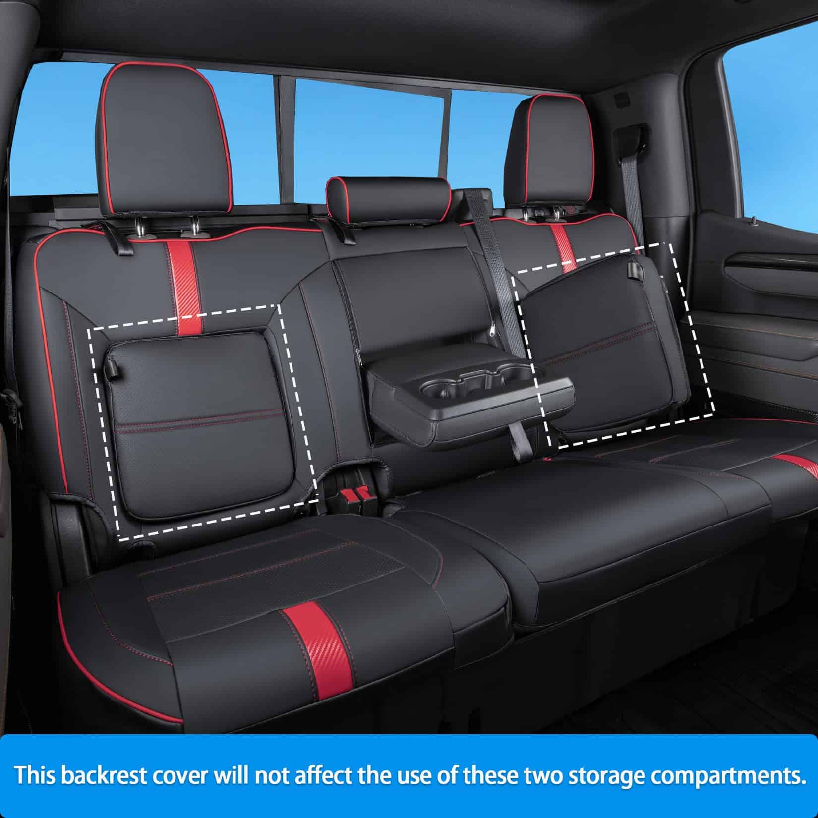 Fundas de asiento TANDI para Silverado & -Negro con Ribete R - Imagen 3