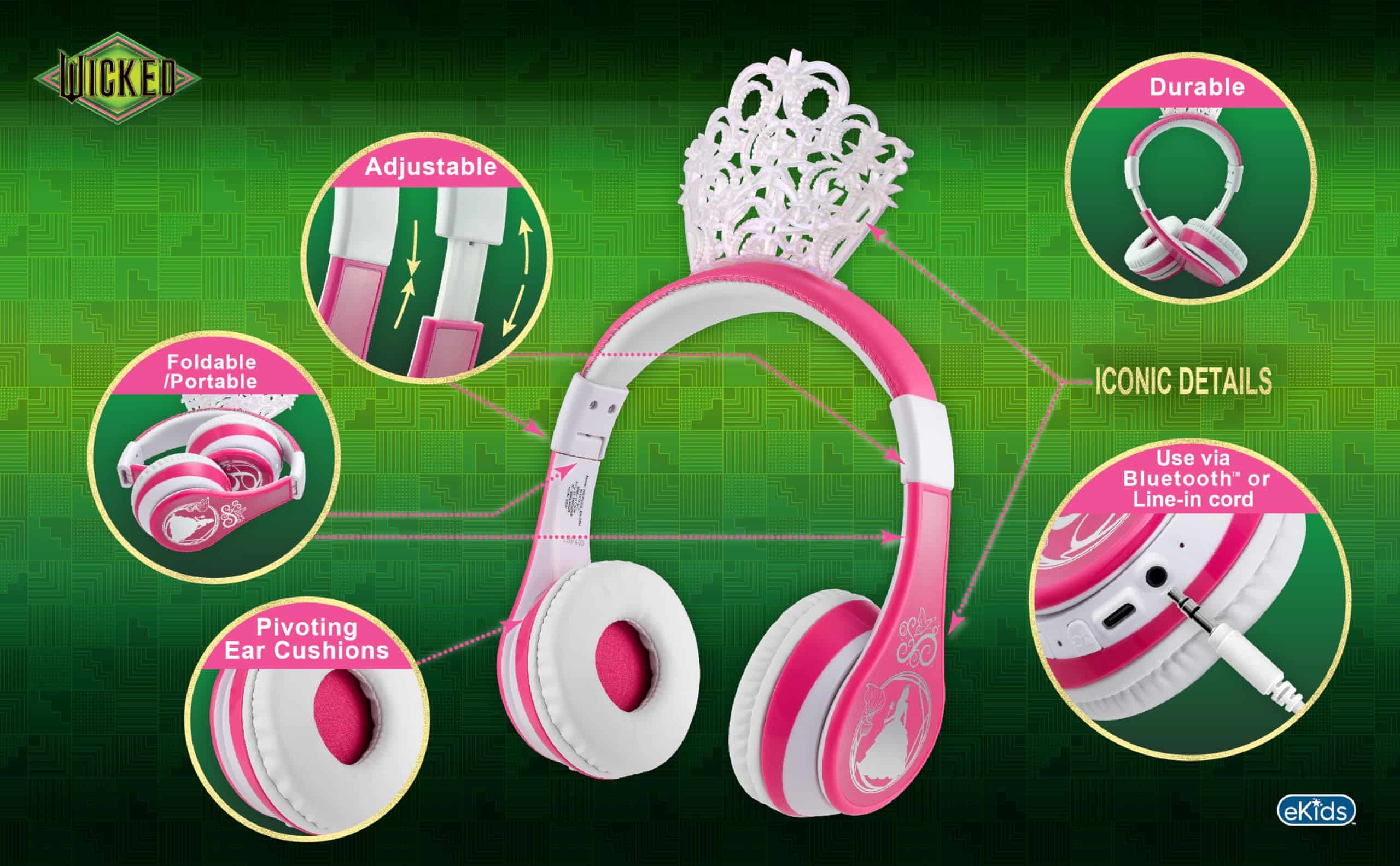 eKids Wicked Glinda Auriculares Bluetooth, Auriculares - Imagen 4