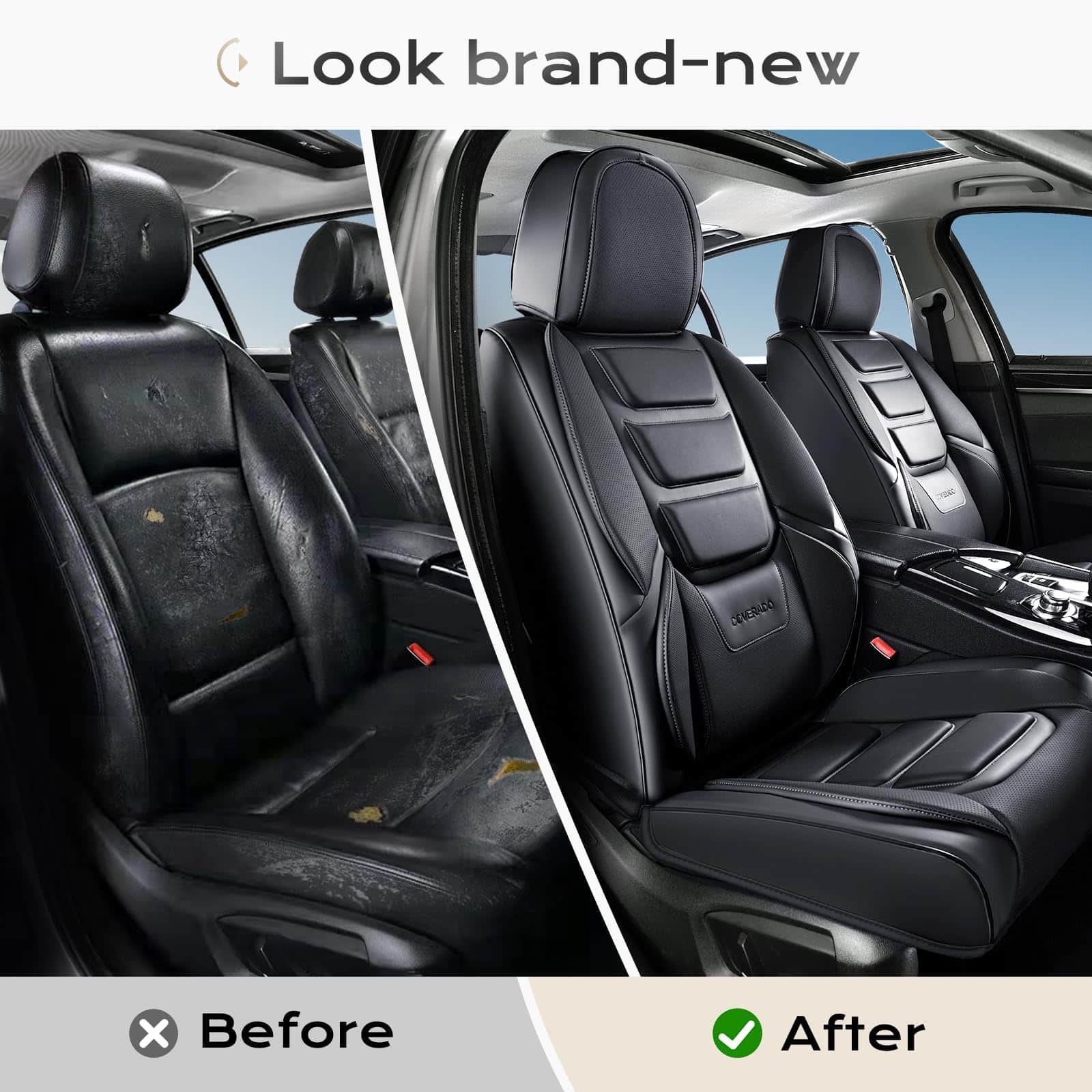 Cubre Asientos para Autos Juego Completo, -Negro - Imagen 8