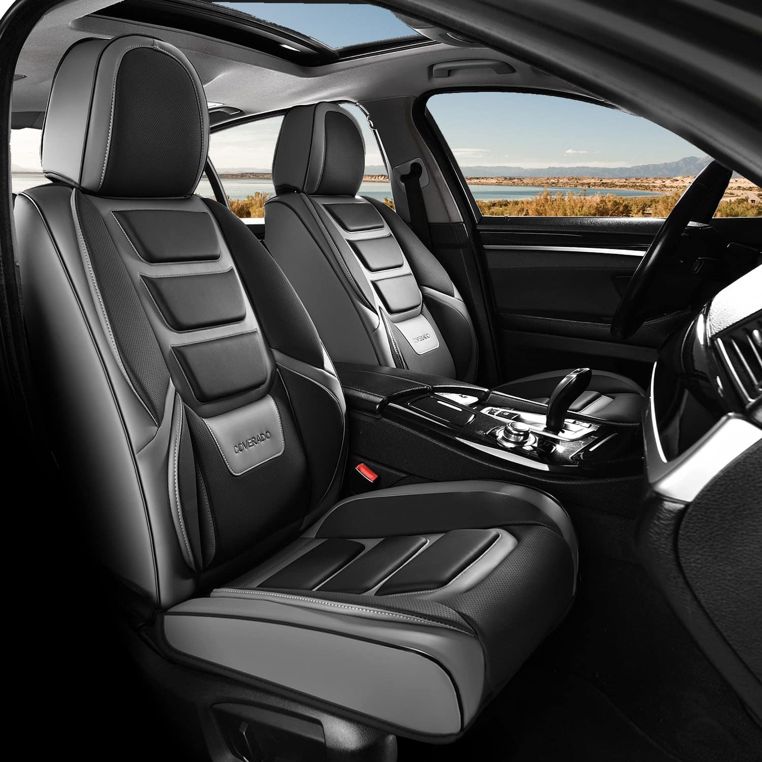 Cubiertas de asiento de coche Coverado -Negro/Gris - Imagen 9
