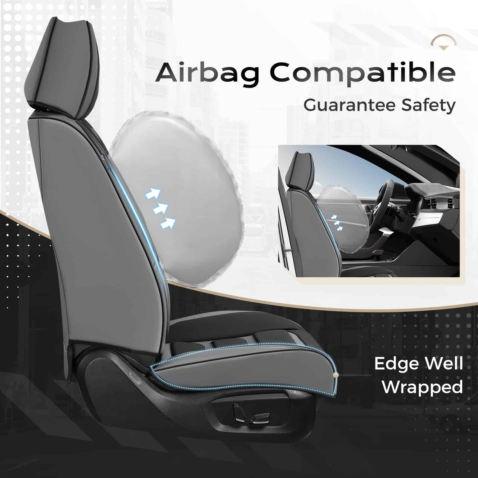 Cubiertas de asiento de coche Coverado -Negro/Gris - Imagen 4