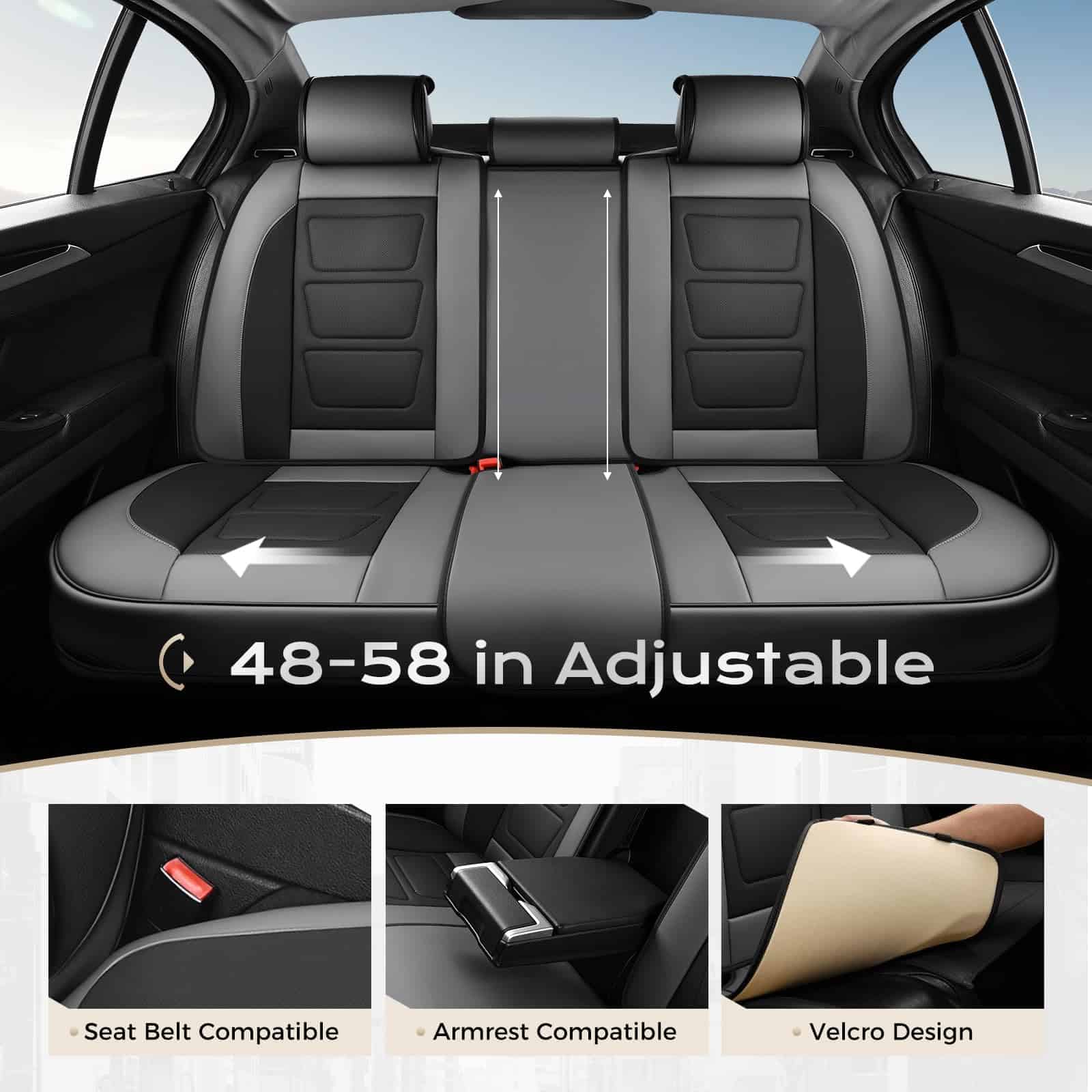 Cubiertas de asiento de coche Coverado -Negro/Gris - Imagen 7