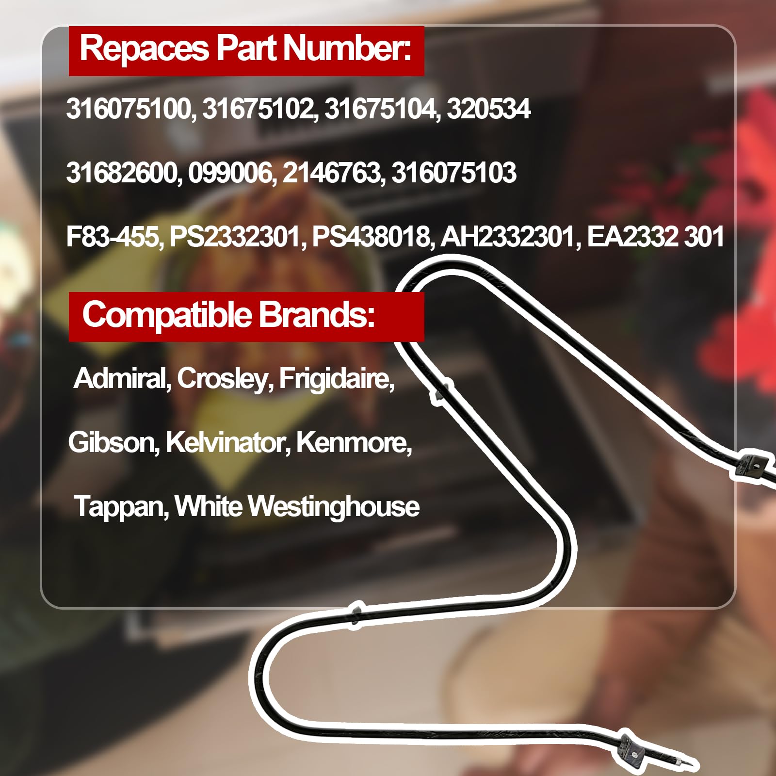 Aiyoushang 316075104 Elementos de calefacción de horno, - Imagen 6