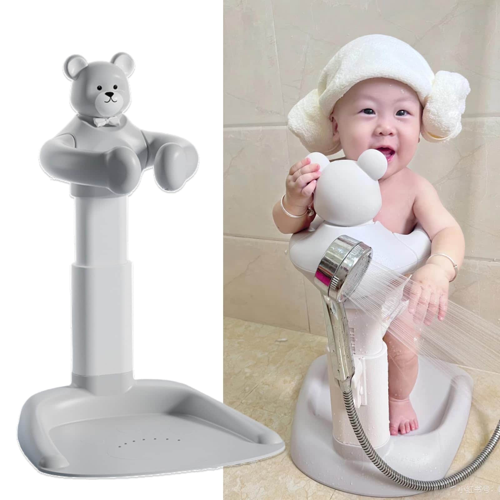 Soporte de Ducha para Bebés con Apoyo Ajustable - Alivia la