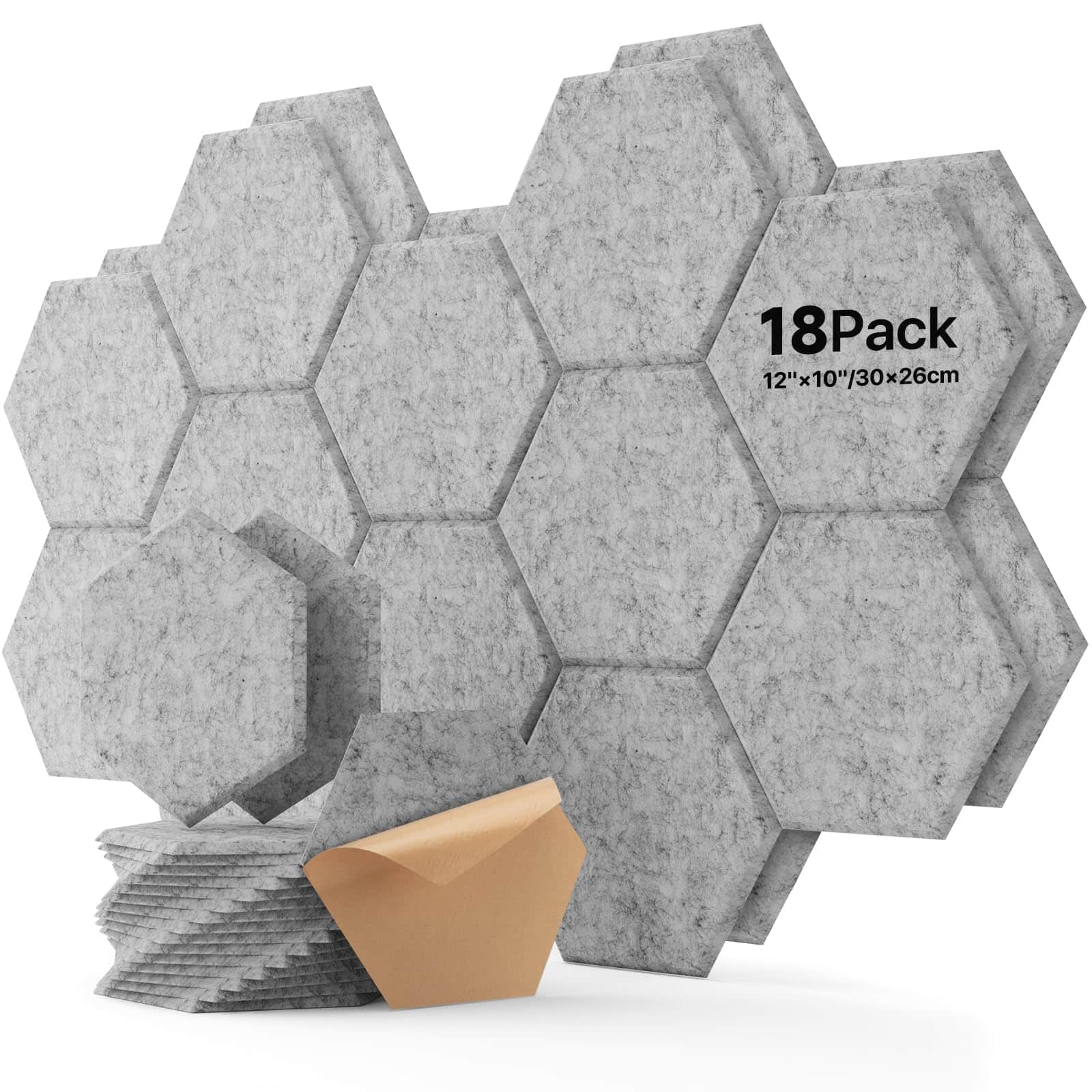 Paneles Acústicos Soundsbay, Pack de 18 Paneles Hexagonales