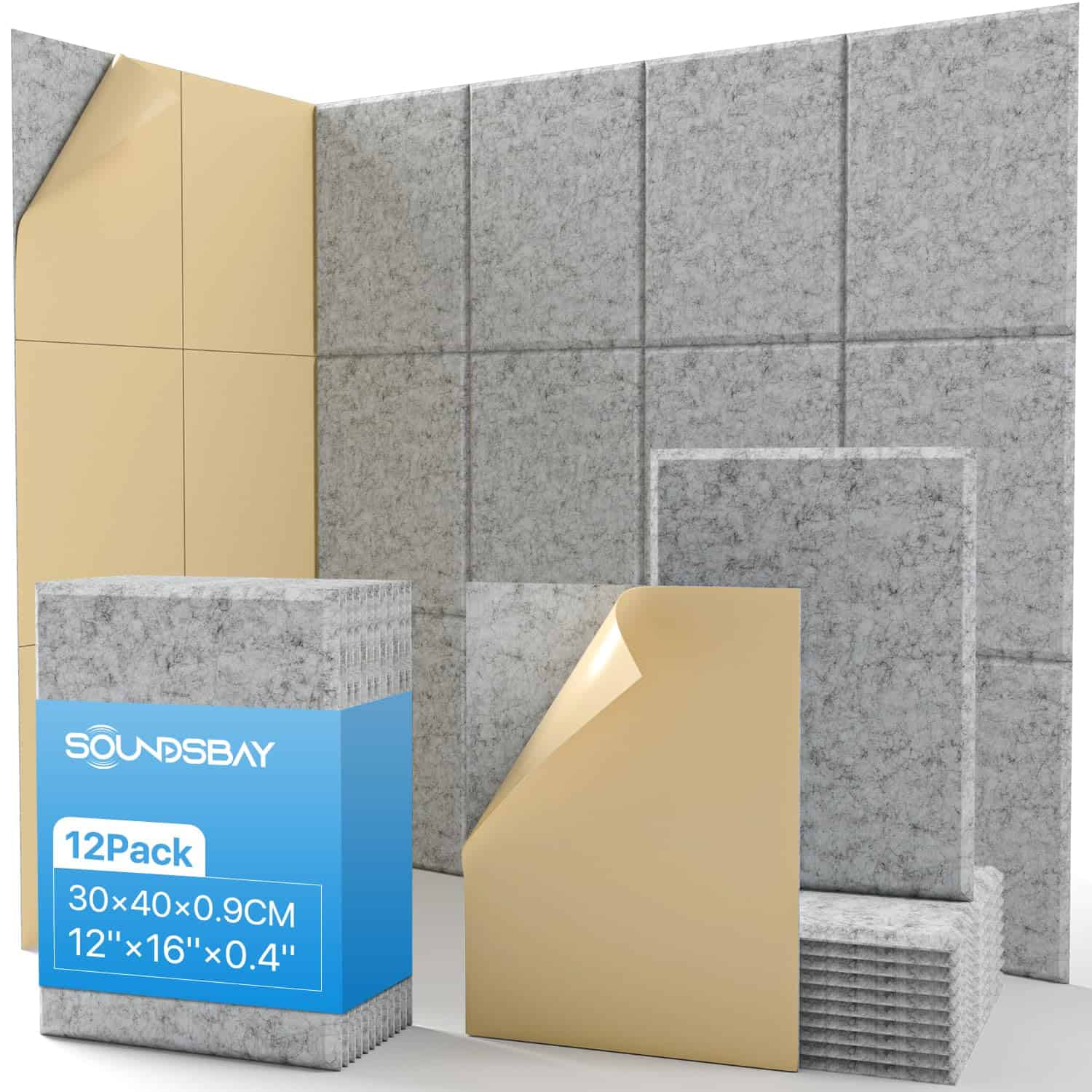 Paneles Acústicos Paquete de 12 Paneles -Gray