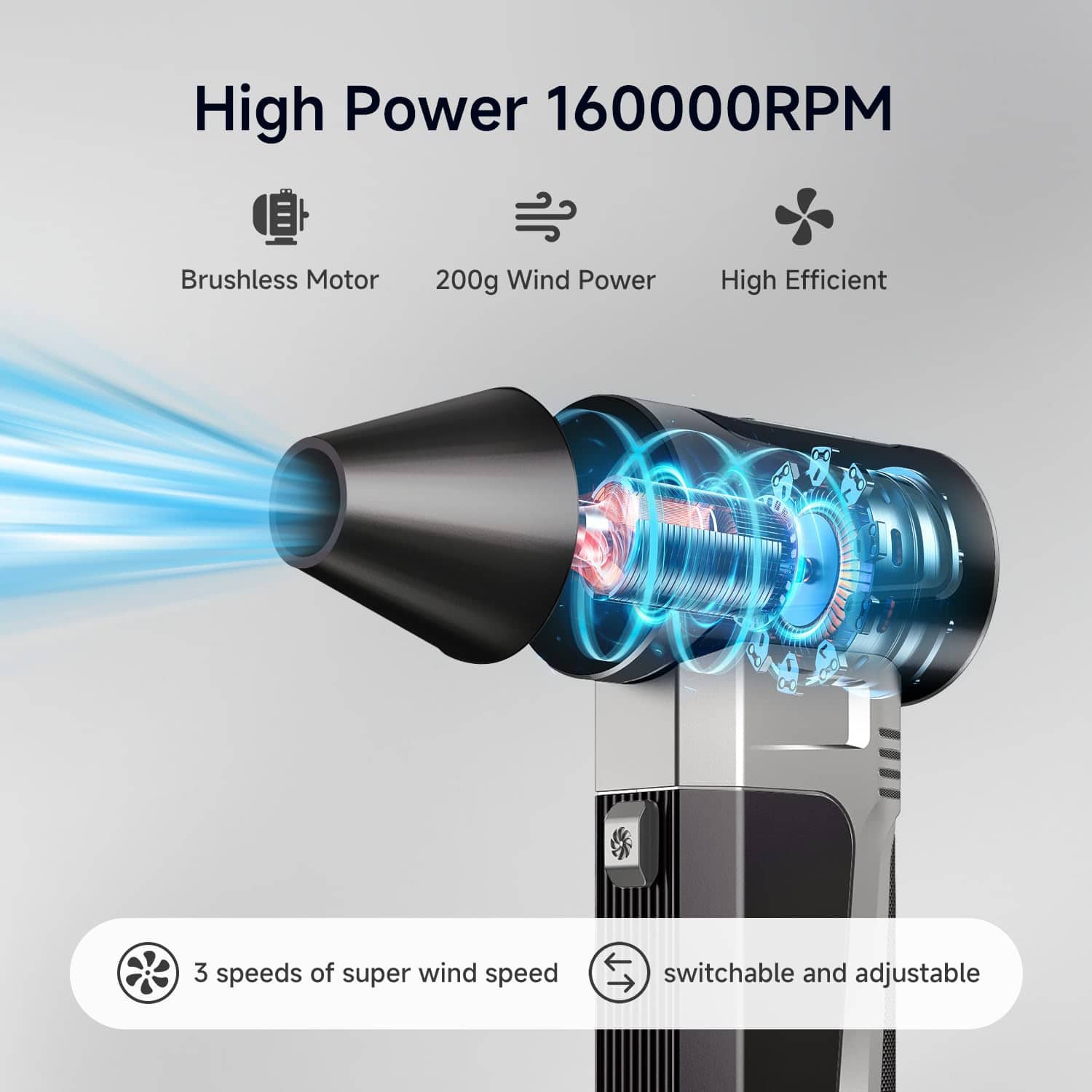 iRnergy Soplador de Aire Comprimido, Turbo Jet Portátil, - Imagen 4