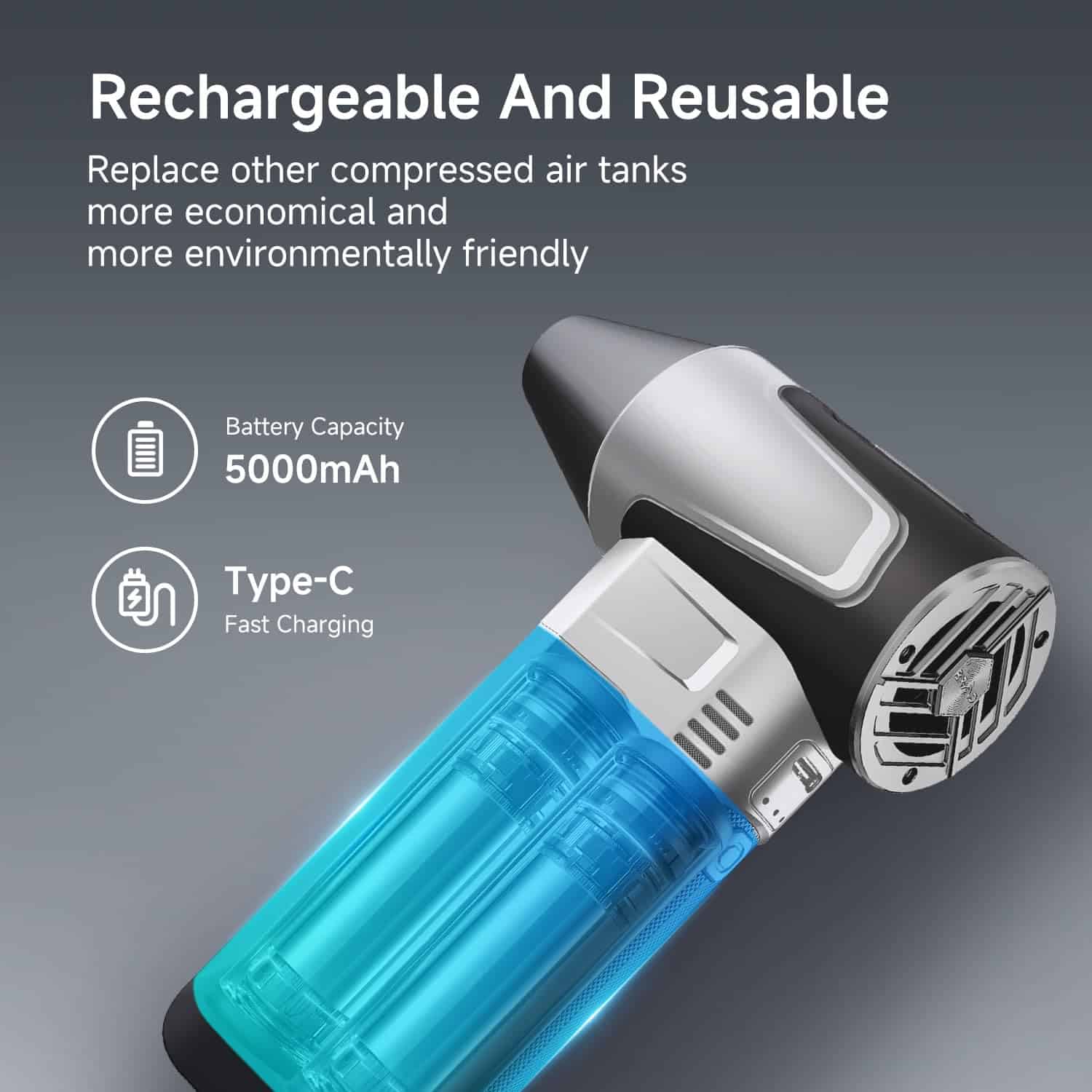 iRnergy Soplador de Aire Comprimido, Turbo Jet Portátil, - Imagen 3