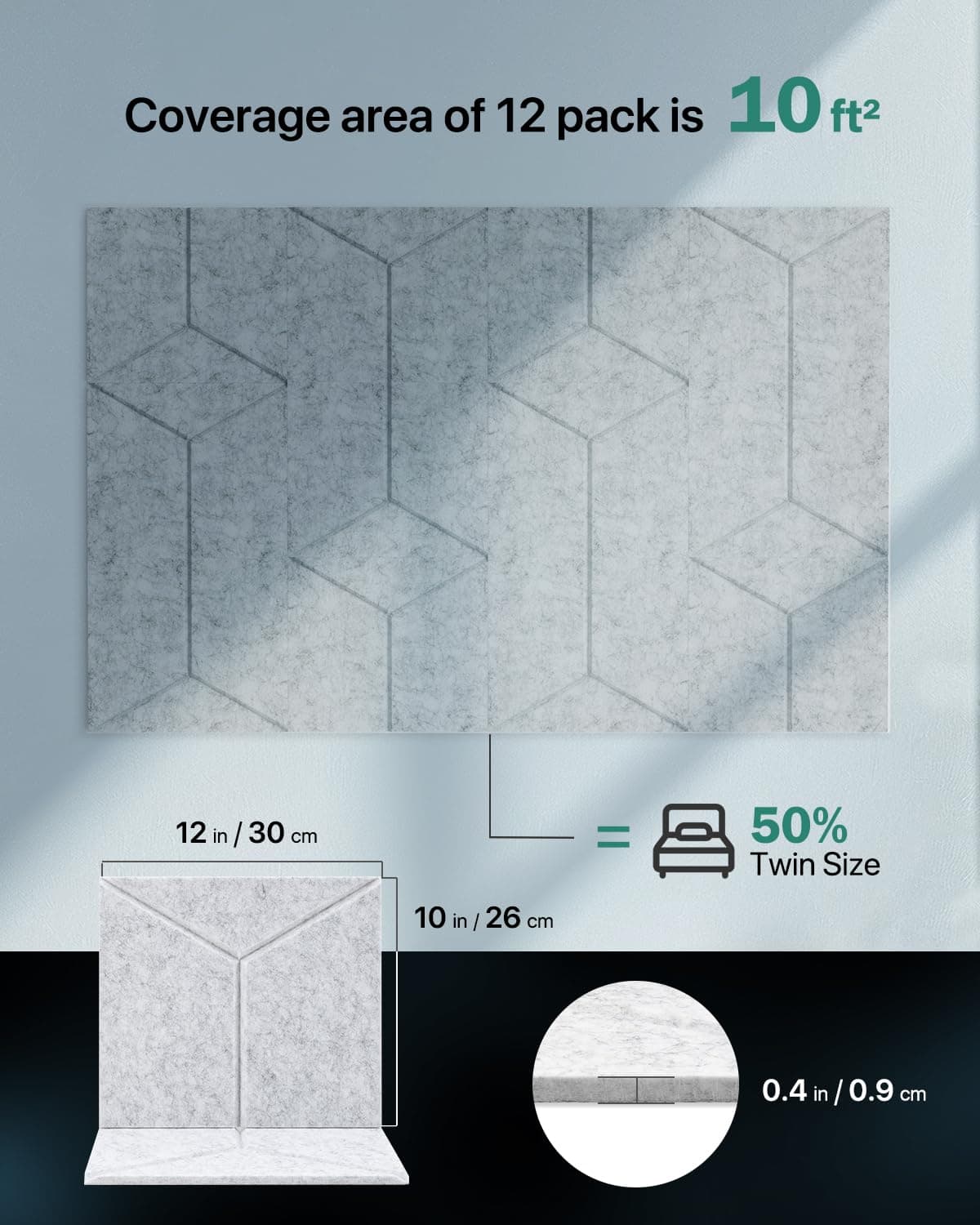 Paneles de Pared Insonorizantes -Gris - Imagen 6