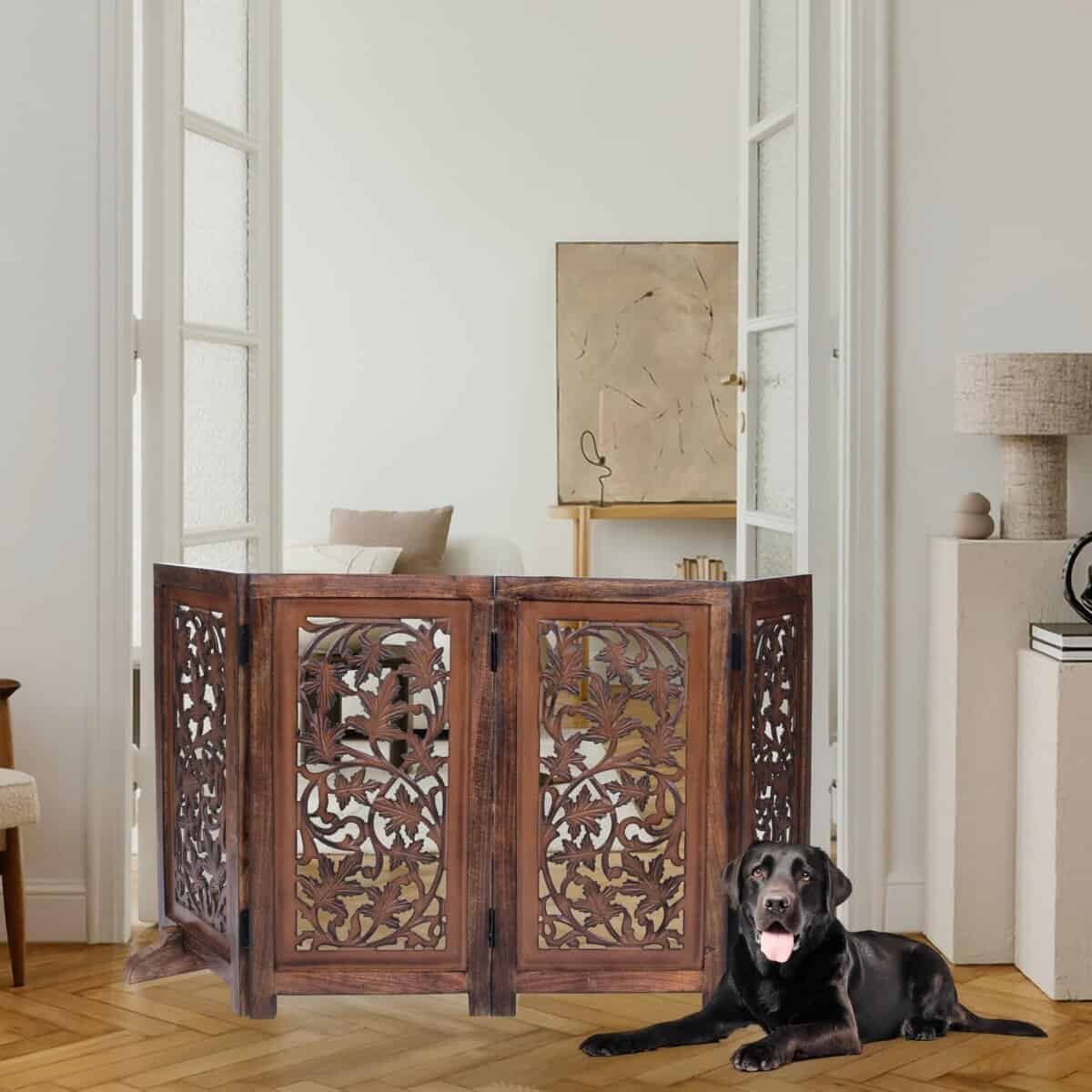 Barrera Decorativa para Perros de Pie Libre Woodify - - Imagen 9