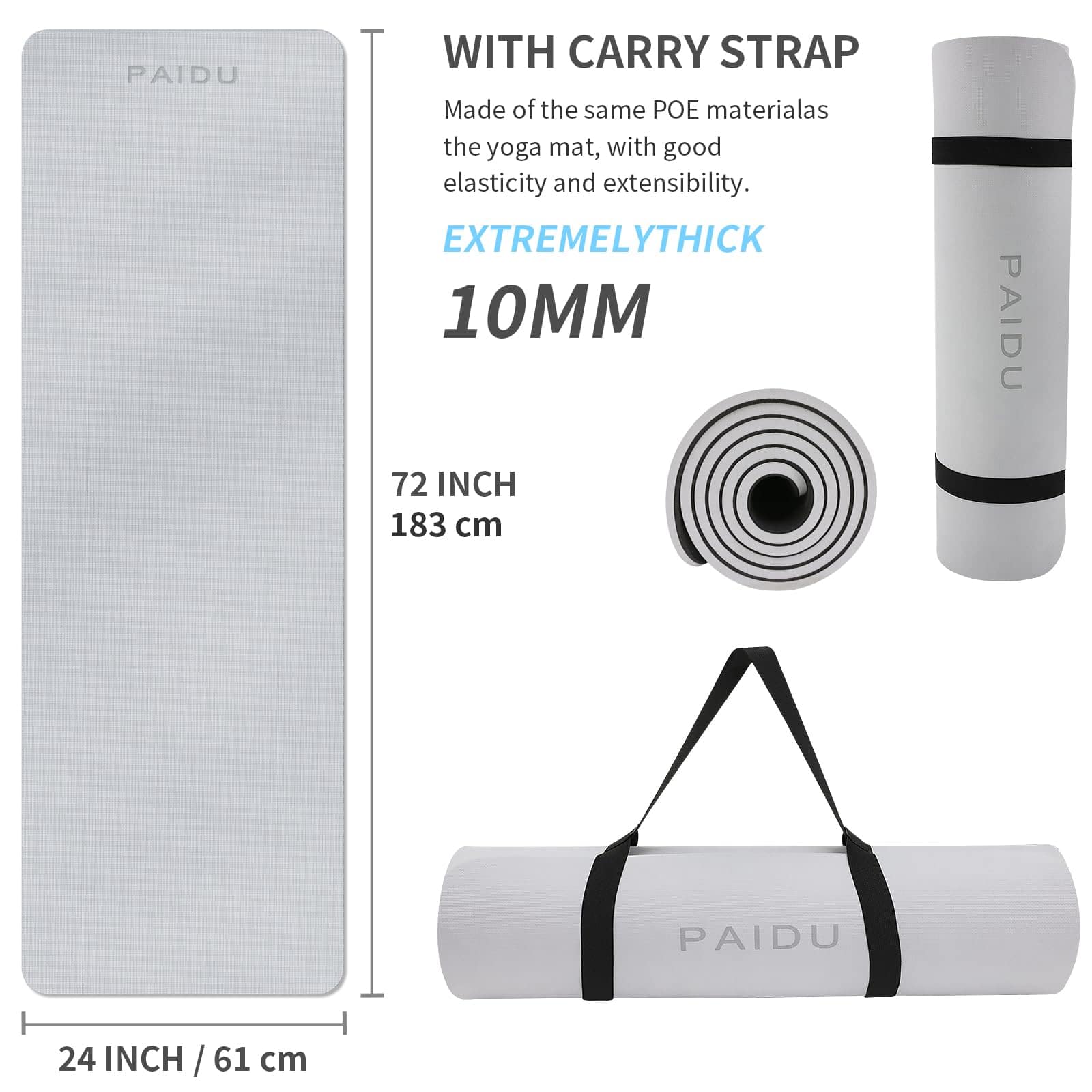 Tapete de Yoga antideslizante y anti desgarro, extra grueso - Imagen 4