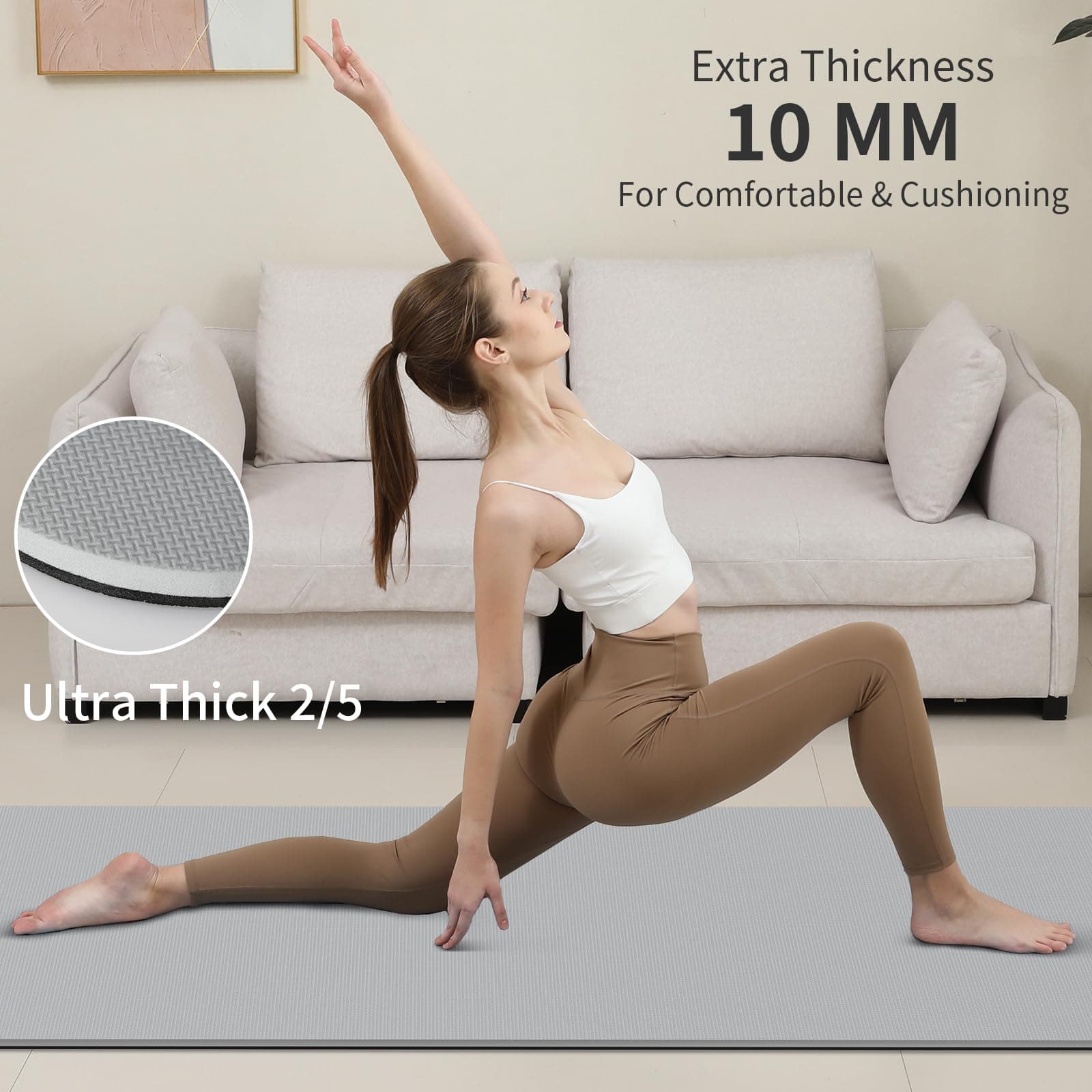 Tapete de Yoga antideslizante y anti desgarro, extra grueso - Imagen 7