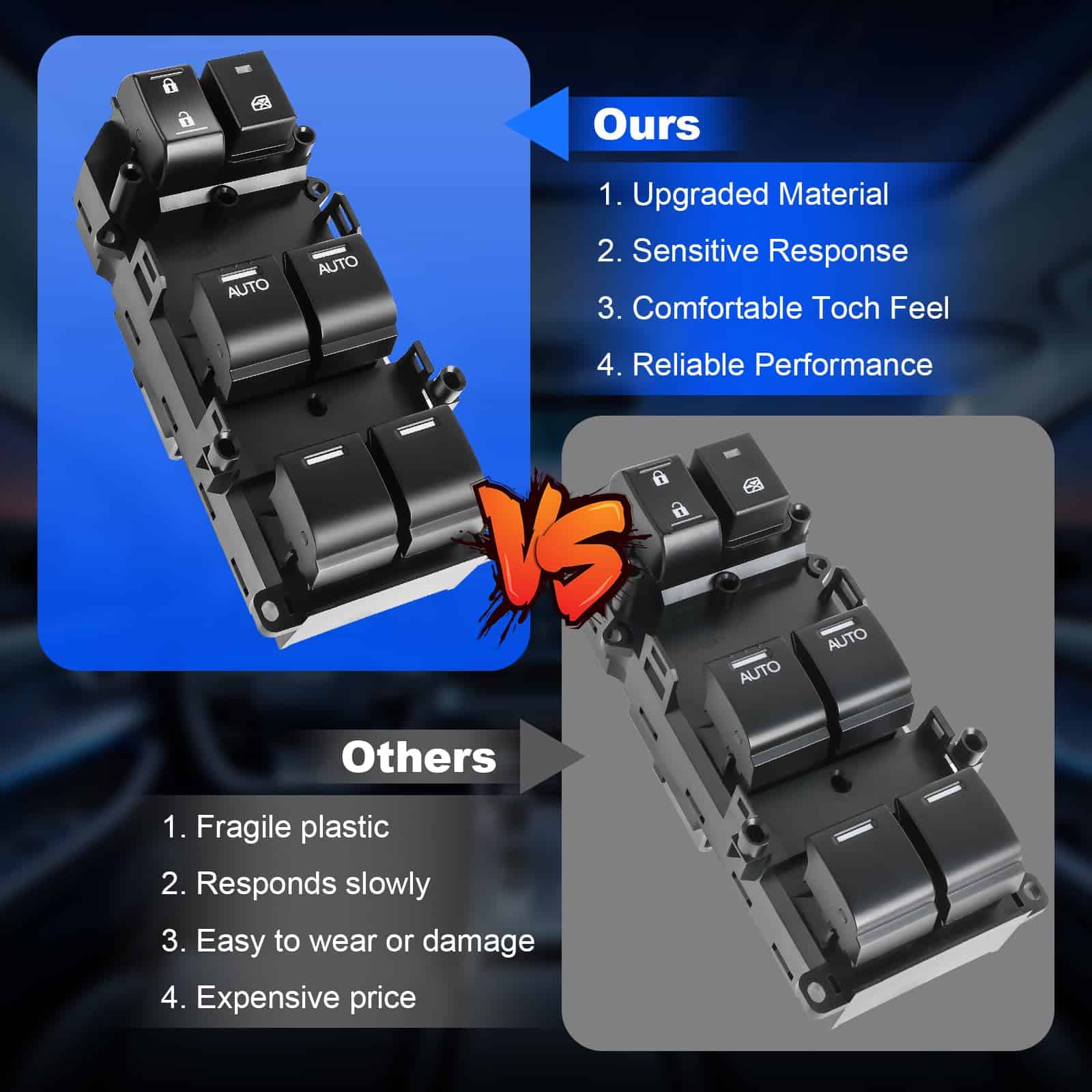 JALIAMTE 35750-T2A-A01 Interruptor maestro de ventana, - Imagen 8