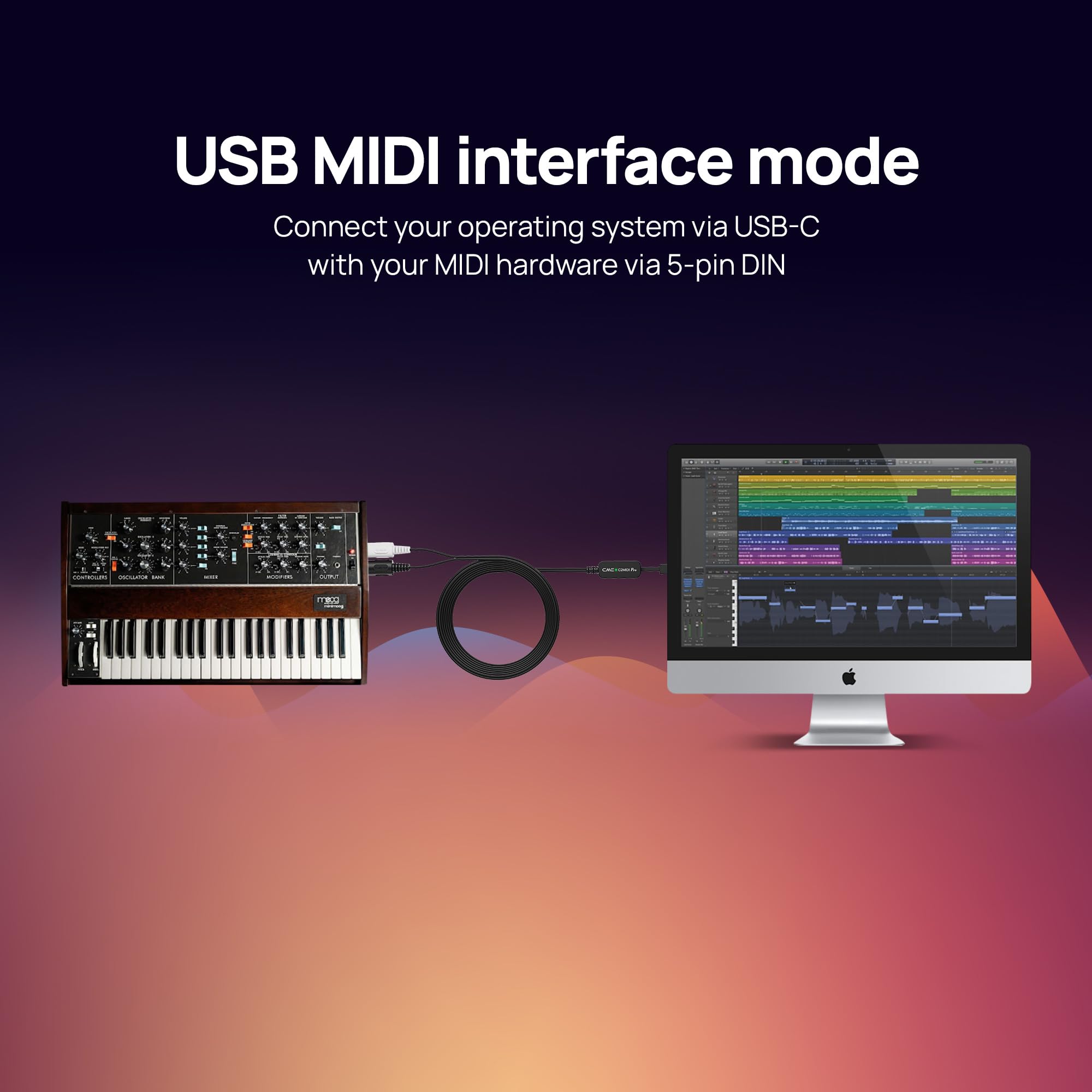 CME C2MIDI Pro - Cable MIDI USB-C de Doble Uso con Filtro, - Imagen 4