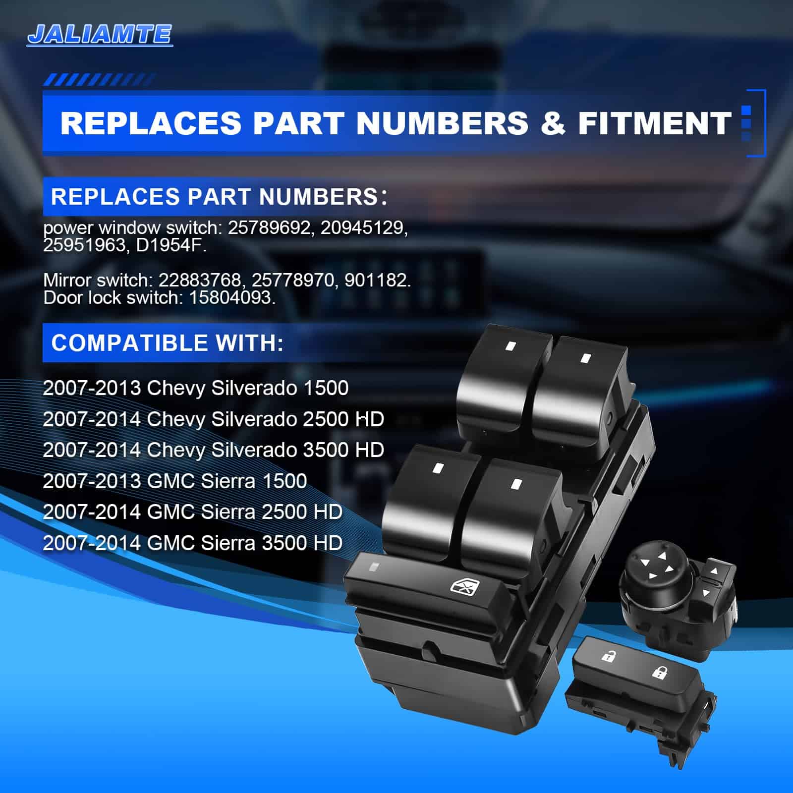 JALIAMTE 25789692 Interruptor de Ventana Eléctrica, 3 Pcs - Imagen 4