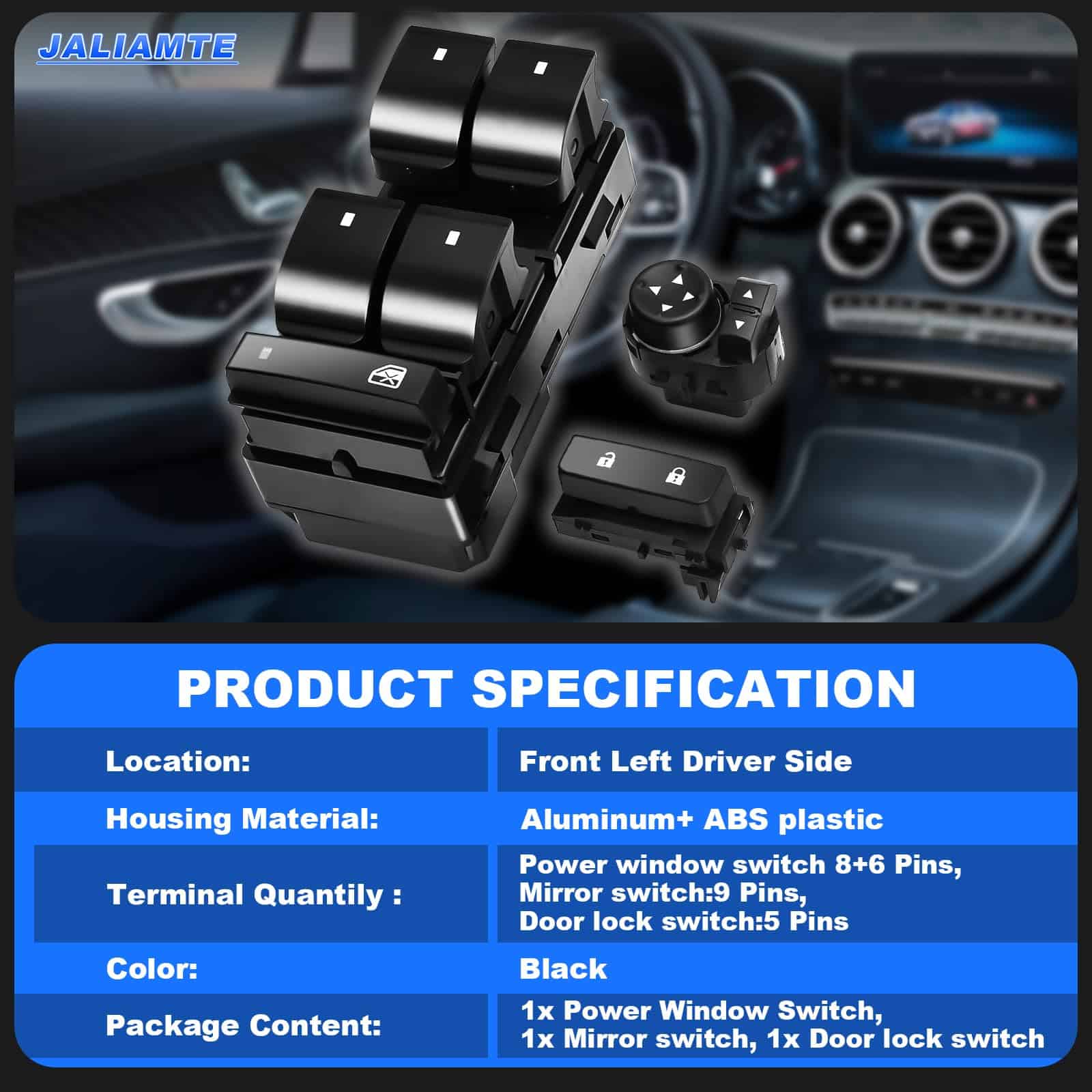 JALIAMTE 25789692 Interruptor de Ventana Eléctrica, 3 Pcs - Imagen 7