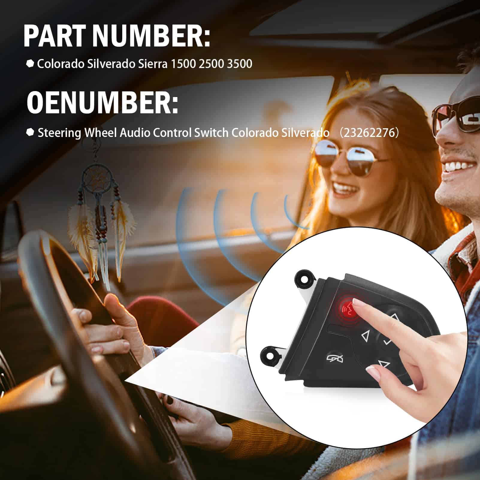 Interruptor de control de audio del volante compatible con - Imagen 3