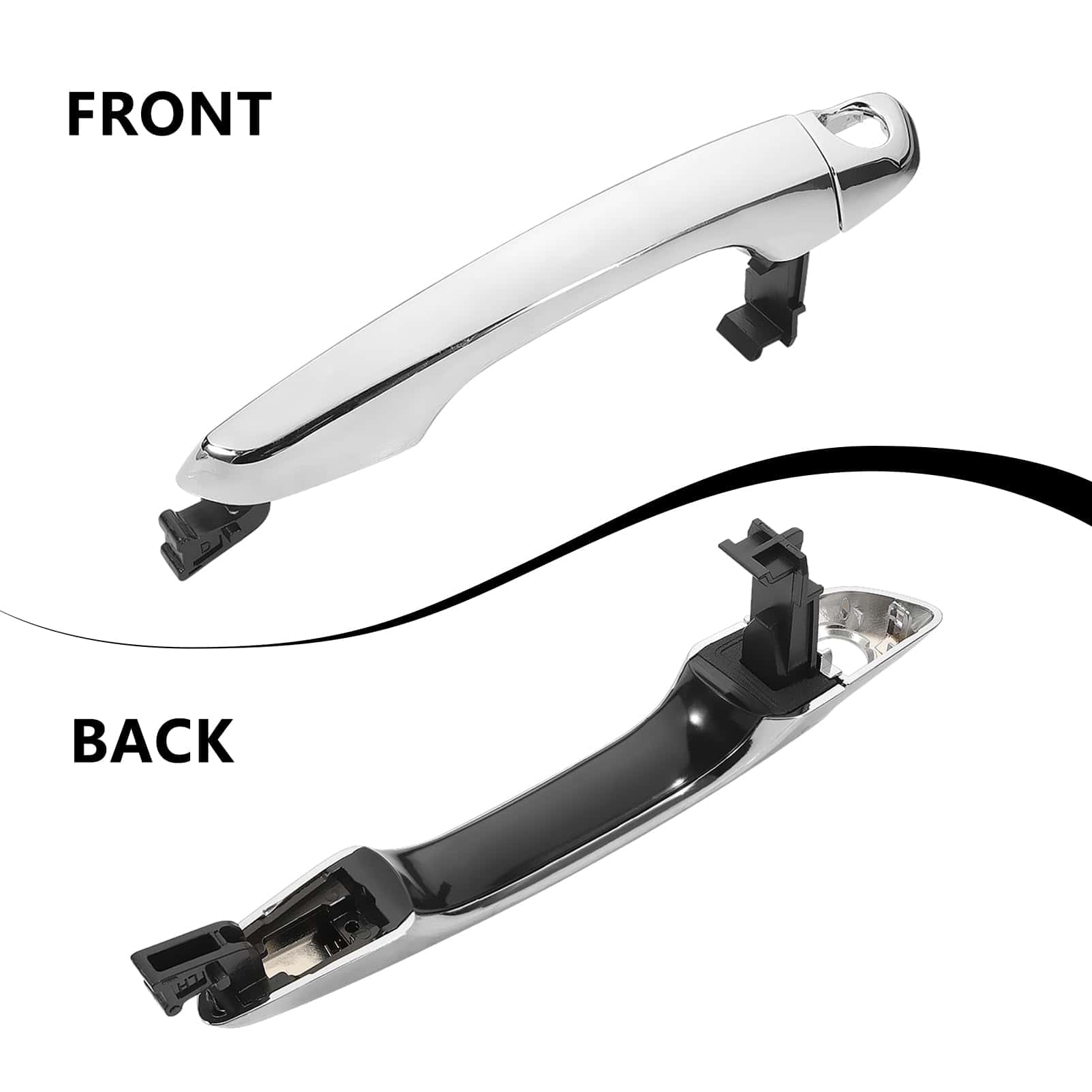 Juego de 4 manijas de puerta cromadas GNXFixt compatibles - Imagen 5