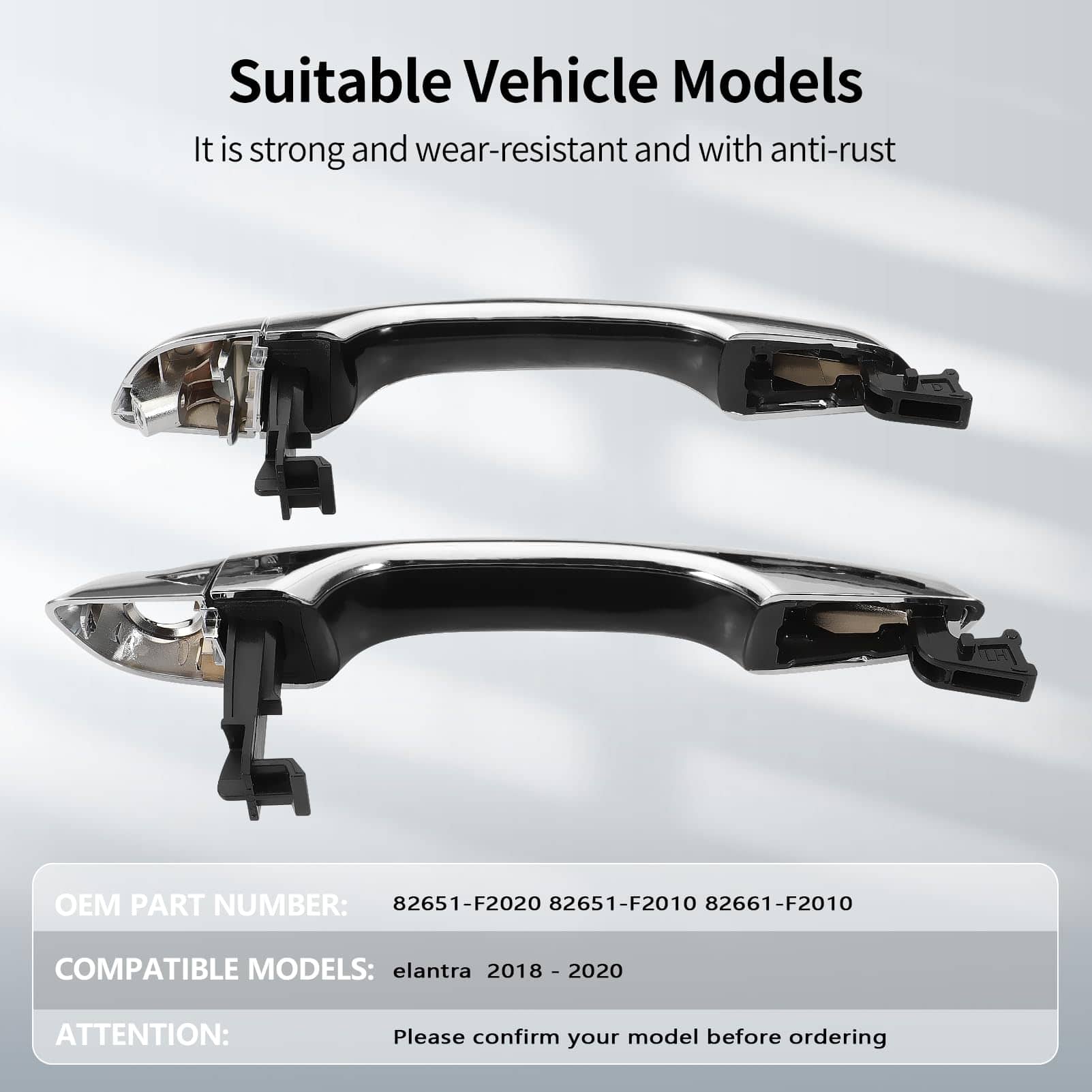 Juego de 4 manijas de puerta cromadas GNXFixt compatibles - Imagen 4
