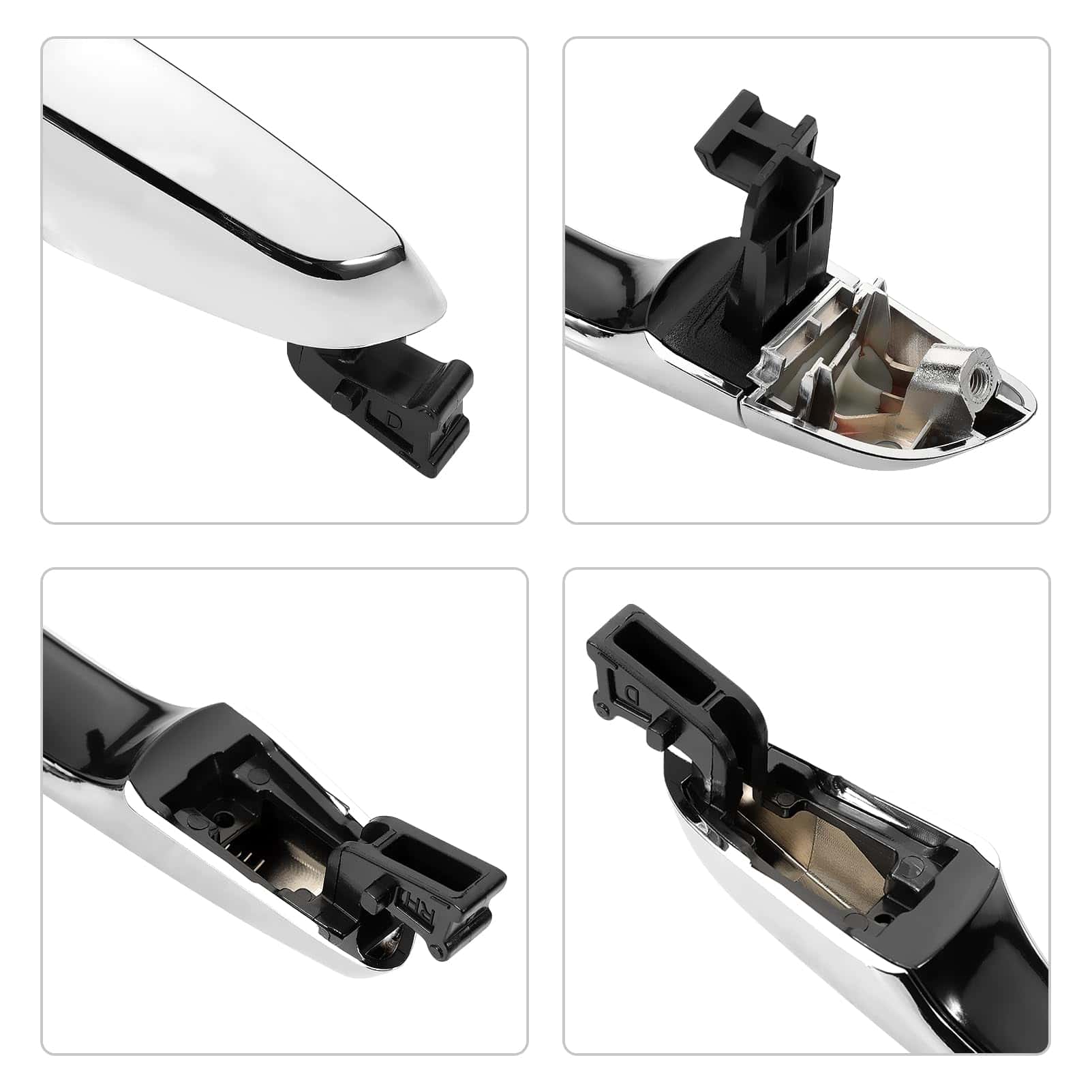 Juego de 4 manijas de puerta cromadas GNXFixt compatibles - Imagen 7