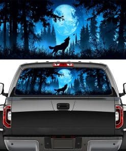 Calcomanías de camioneta Vintage Wolf para ventana trasera,
