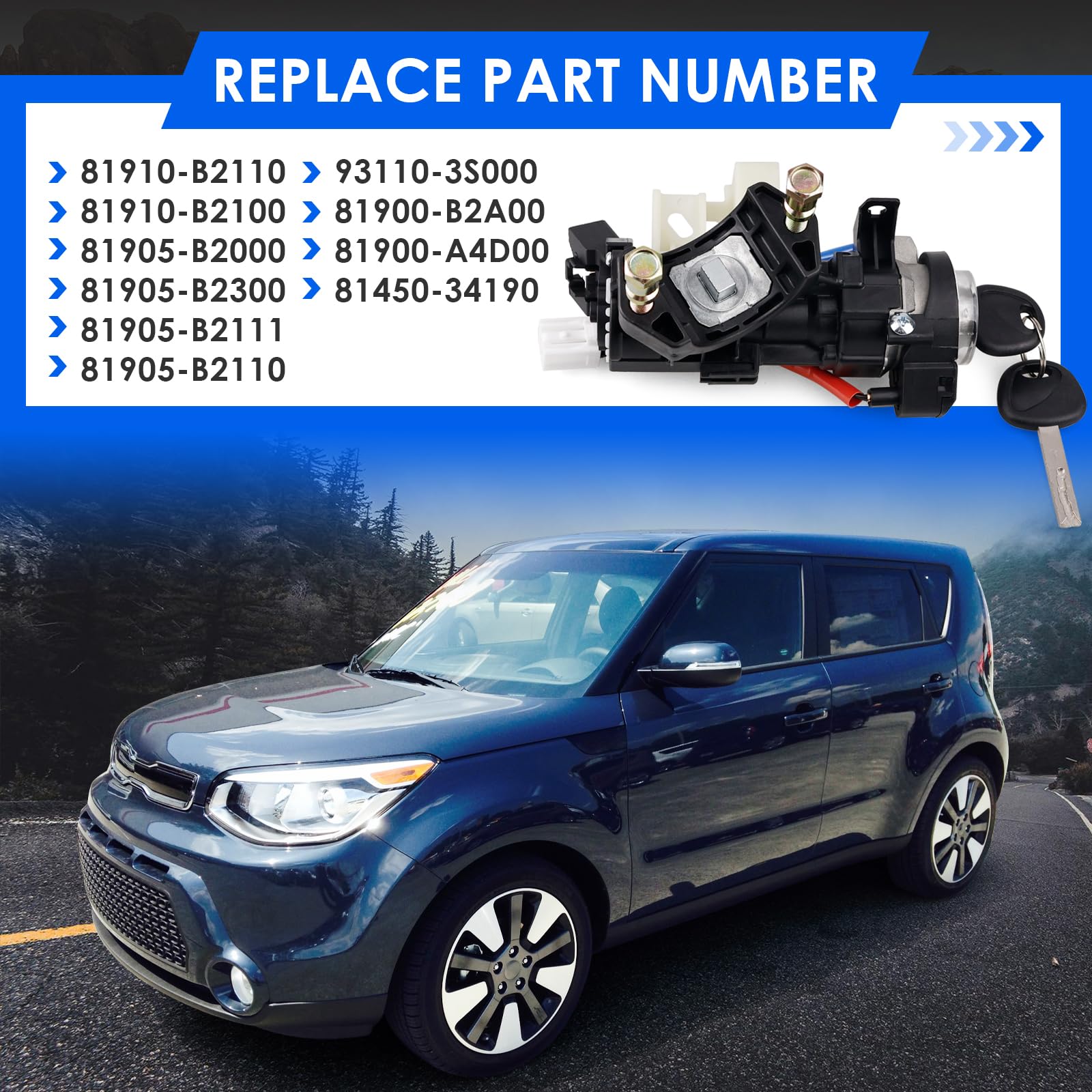 81910-B2100 Conjunto de Cerradura de Encendido con 2 Llaves - Imagen 4