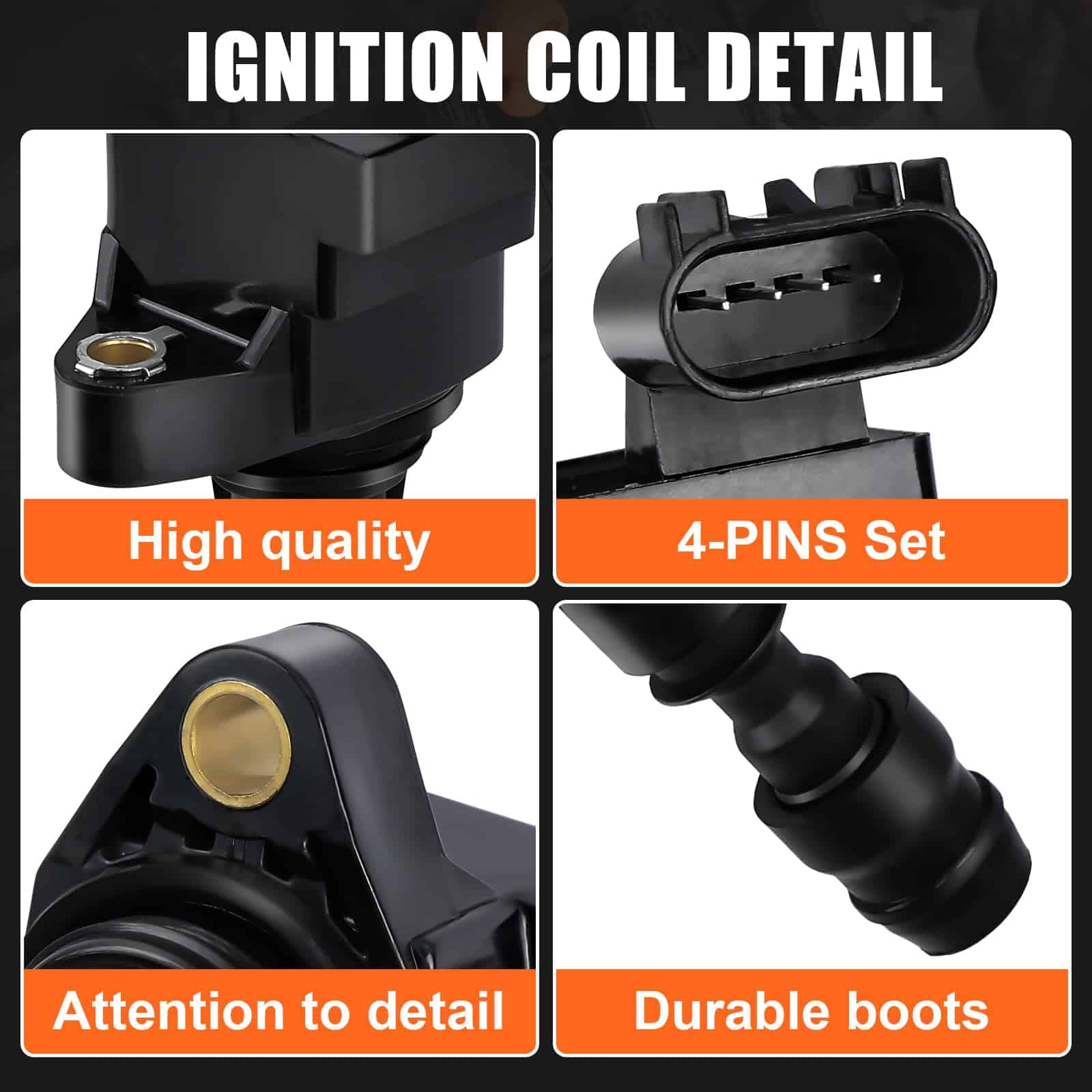 Conjunto de 4 bobinas de encendido y bujías para Chevy - Imagen 6