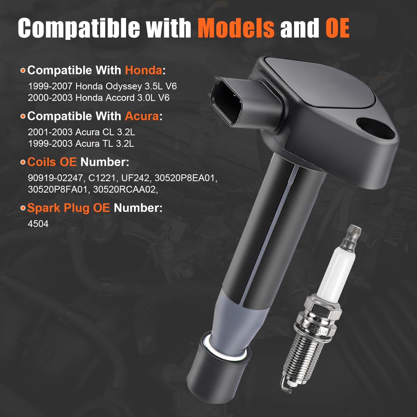 6pcs Bobina de Encendido & Bujía Adecuados para Honda - Imagen 7