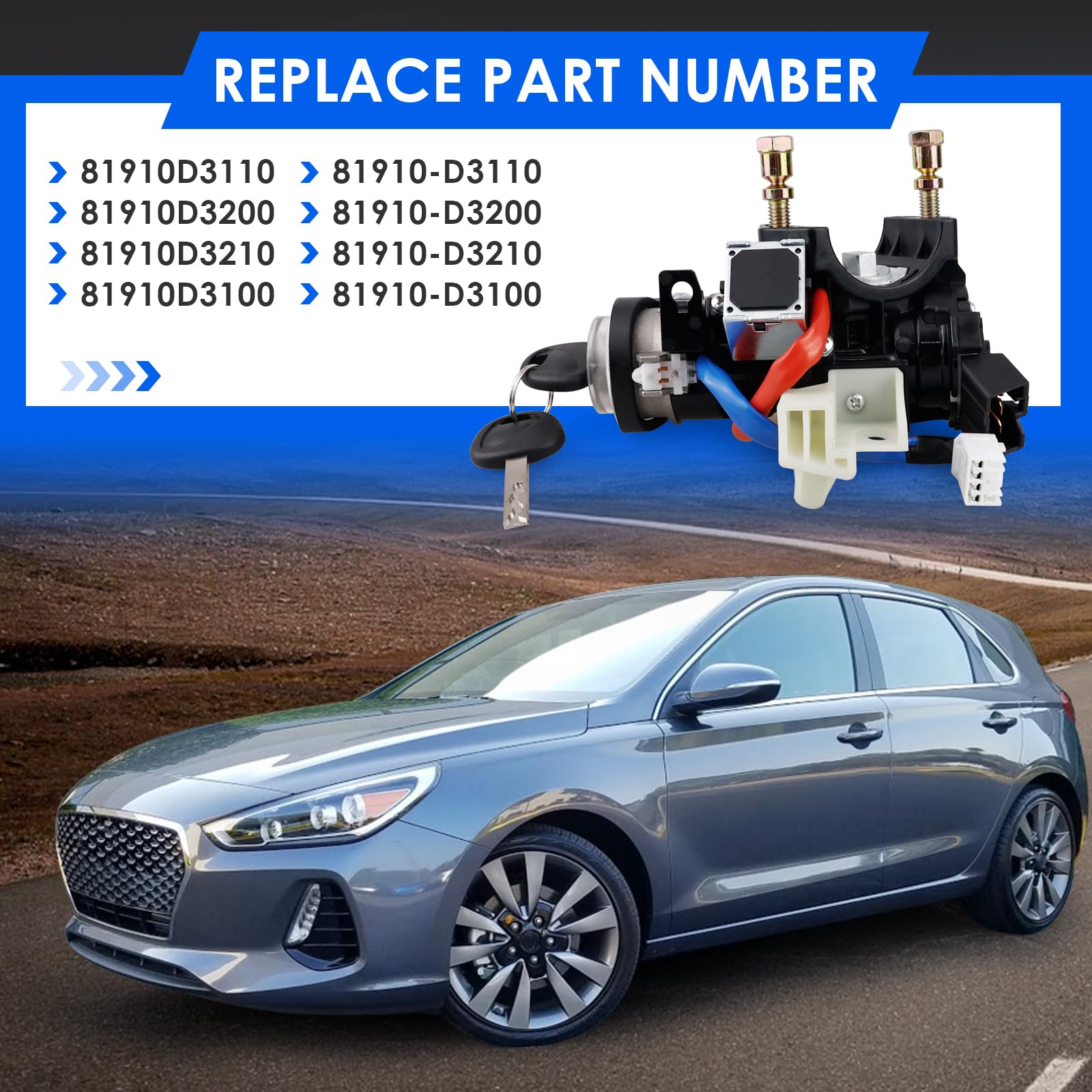 81910-D3110 Conjunto de Bloqueo de Encendido con 2 Llaves, - Imagen 3