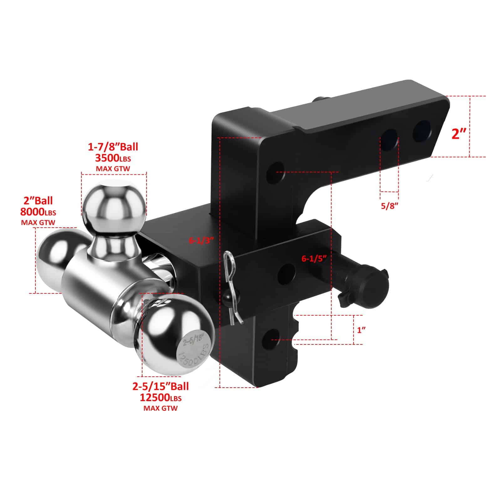 Enganche de Remolque Ajustable TopAutoGear con Bola de 2" y - Imagen 4