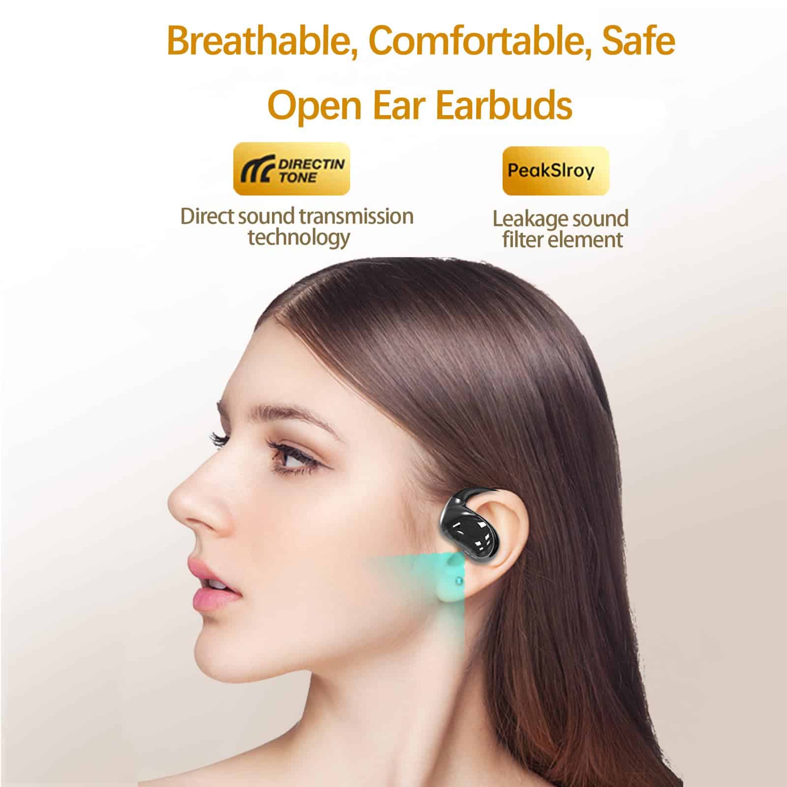 NVAHVA Auriculares de Oído Abierto, Auriculares sobre la - Imagen 4