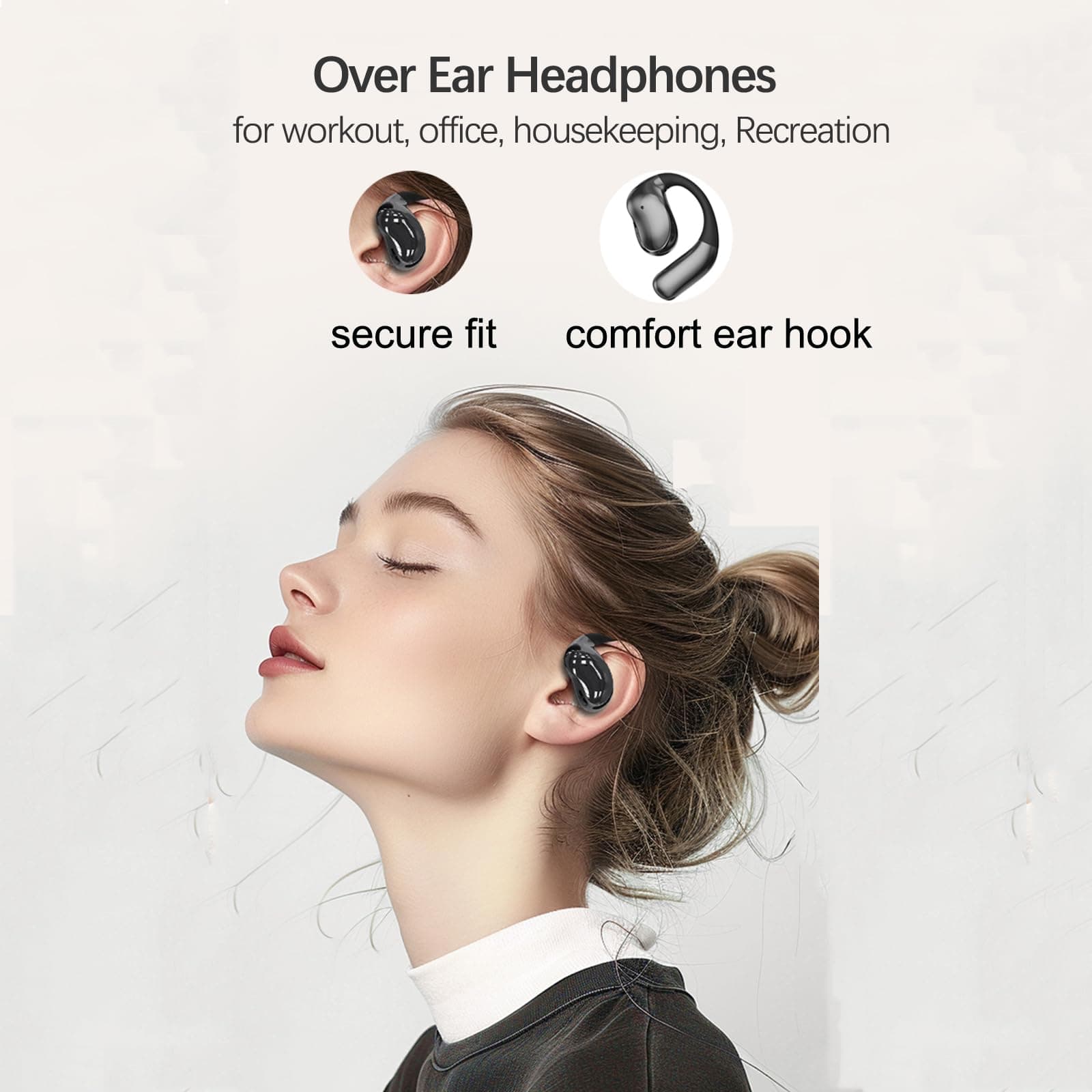 NVAHVA Auriculares de Oído Abierto, Auriculares sobre la - Imagen 5