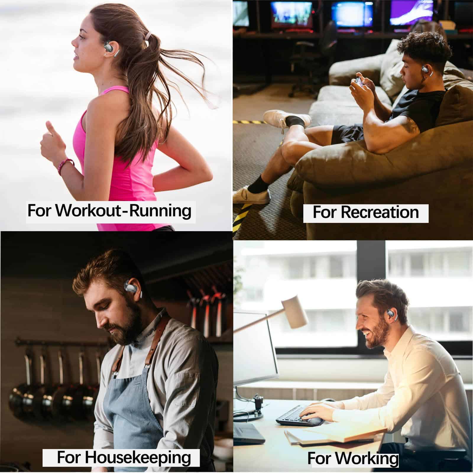 NVAHVA Auriculares de Oído Abierto, Auriculares sobre la - Imagen 6