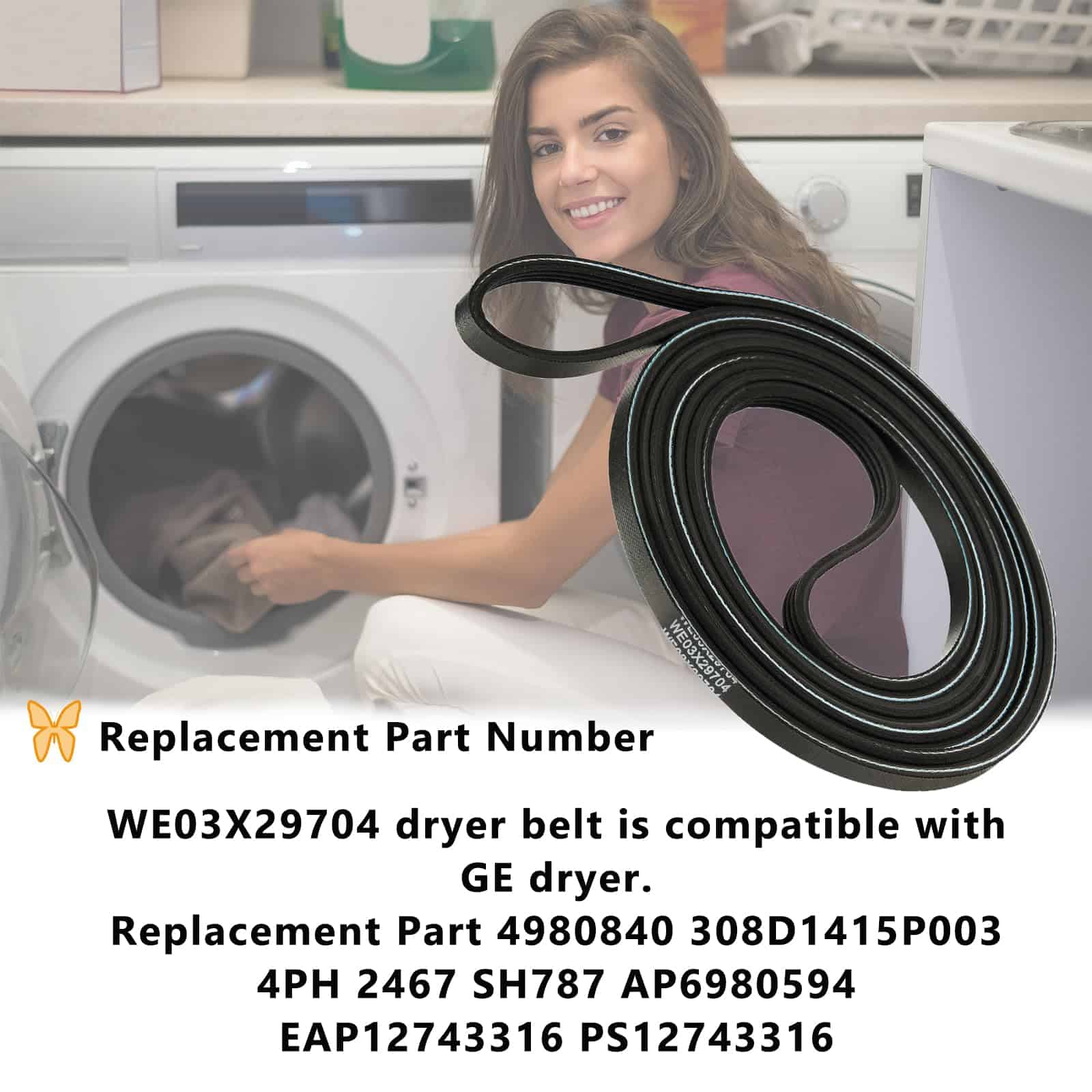 Banda de Transmisión para Secadora GE WE03X29704 - Repuesto - Imagen 5