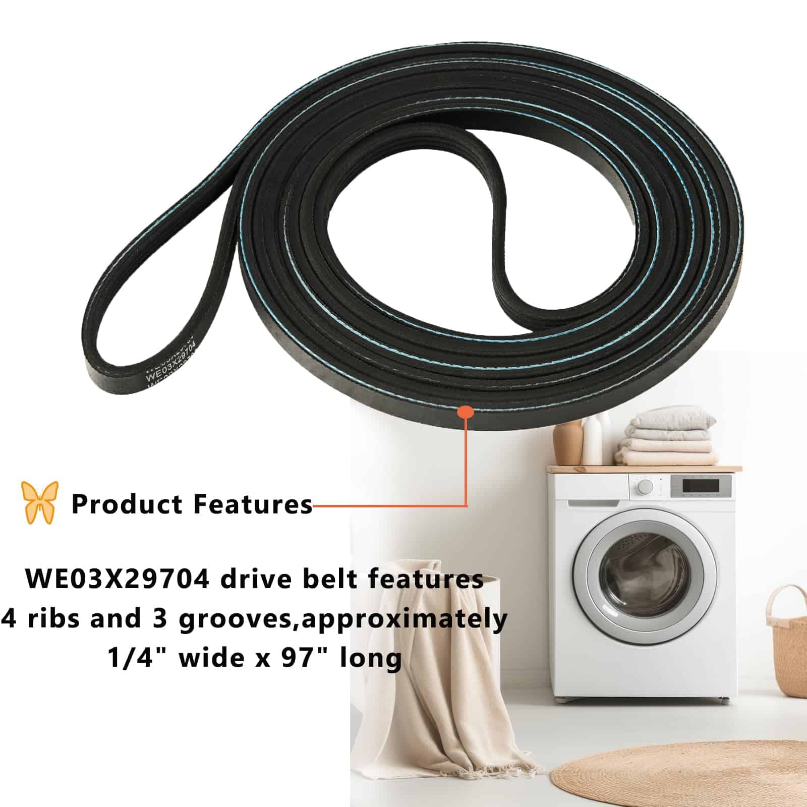 Banda de Transmisión para Secadora GE WE03X29704 - Repuesto - Imagen 3