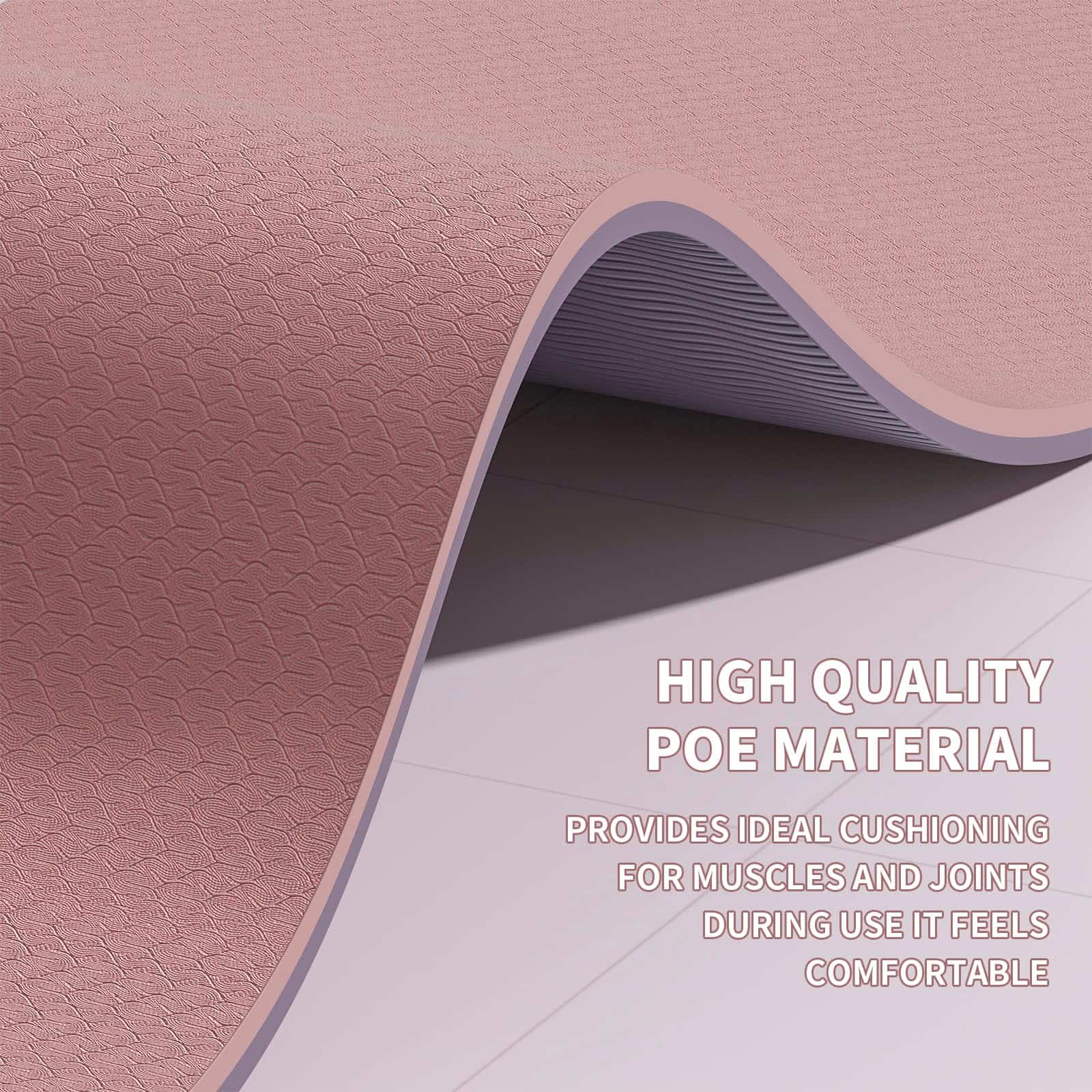 Tapete de Yoga Grande de 8 mm (6'x 4') - -Rosa Profundo + Gr - Imagen 7