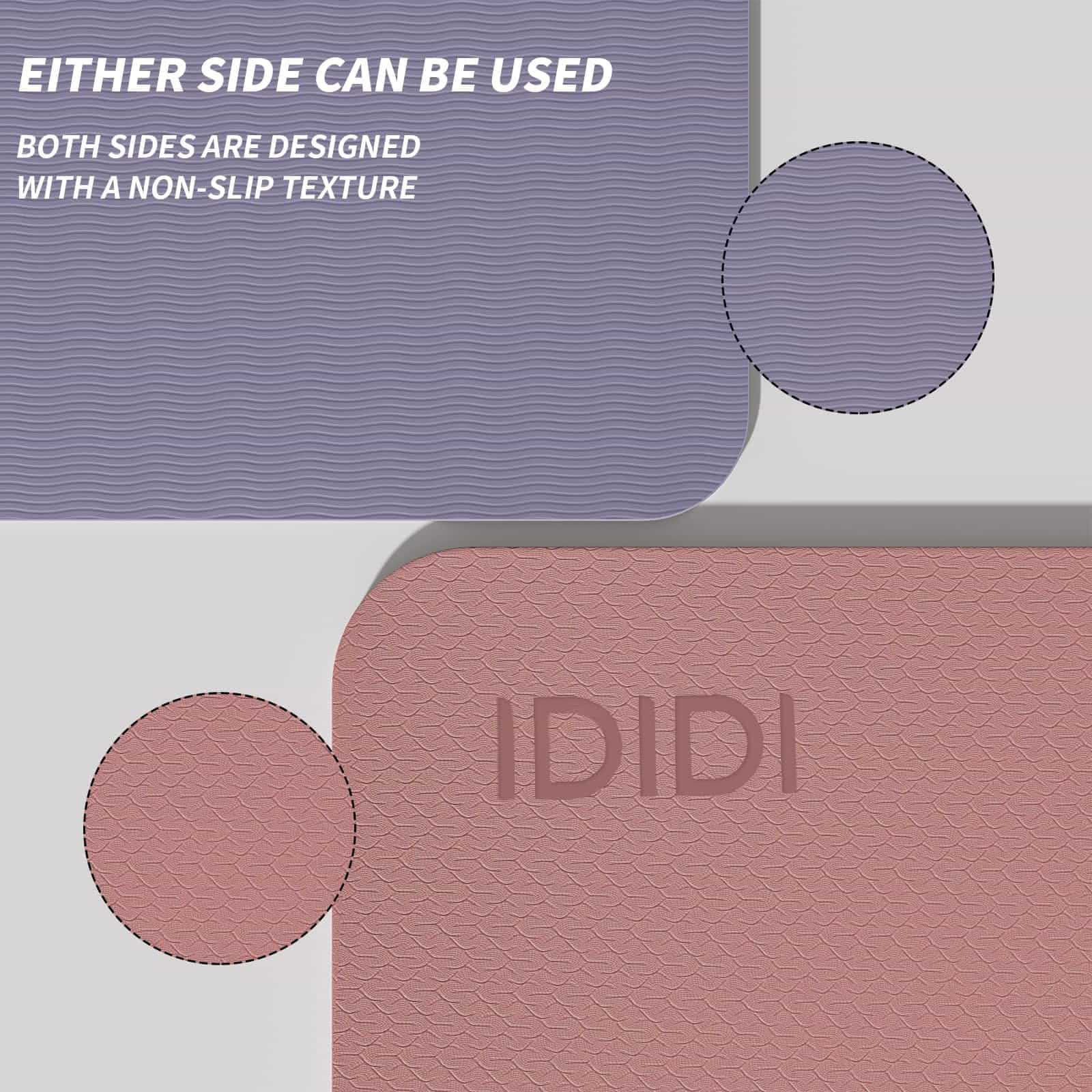 Tapete de Yoga Grande de 8 mm (6'x 4') - -Rosa Profundo + Gr - Imagen 4