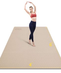 Tapete de Yoga Grande de 8 mm (6'x 4') - -Beige+Negro