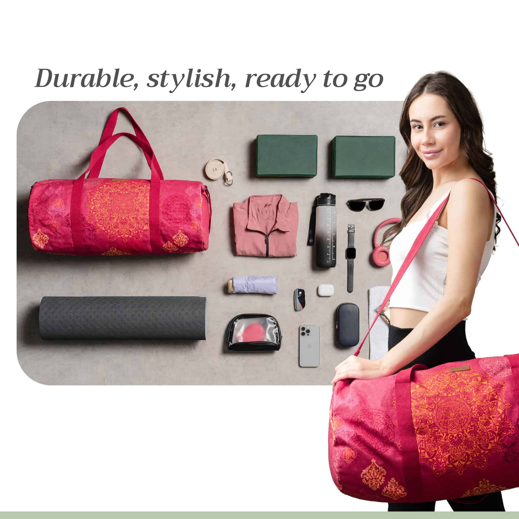 Bolso grande Maison d'Hermine para tapete de yoga y bolso - Imagen 6