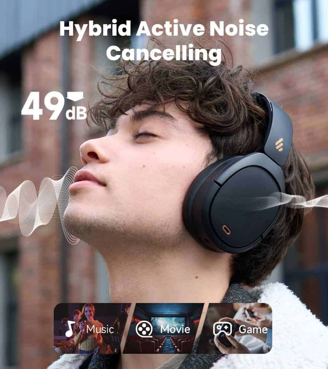 Audífonos Edifier W80 con cancelación de ruido activa de - Imagen 3