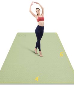 Tapete de Yoga Grande de 8 mm (6'x 4') - -Verde + Negro