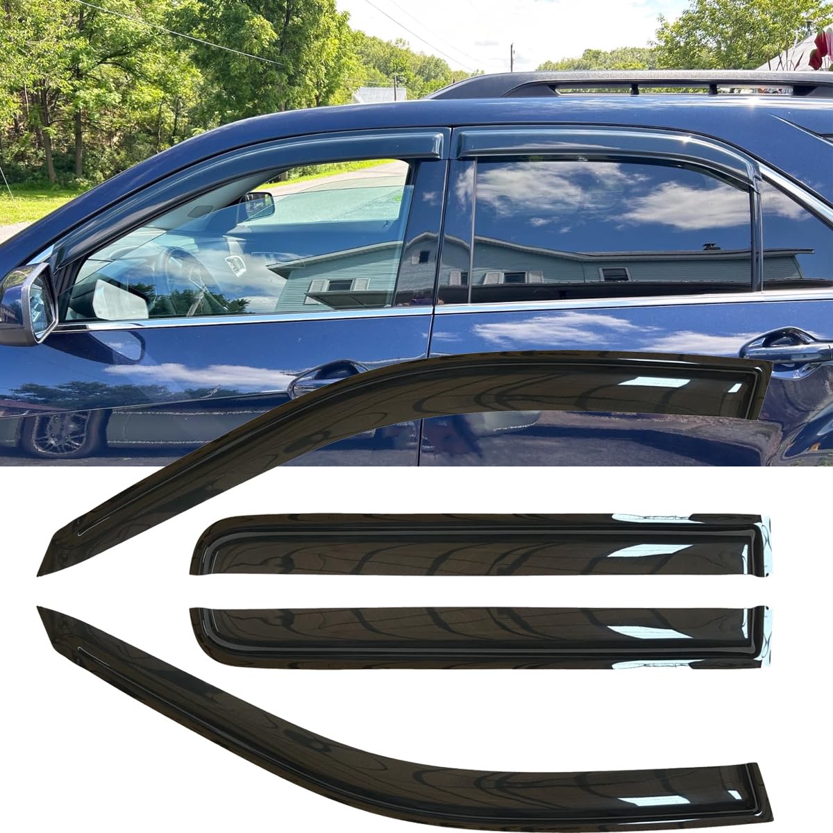 4pcs Deflectores de Lluvia a Prueba de Roturas Originales y - Imagen 3