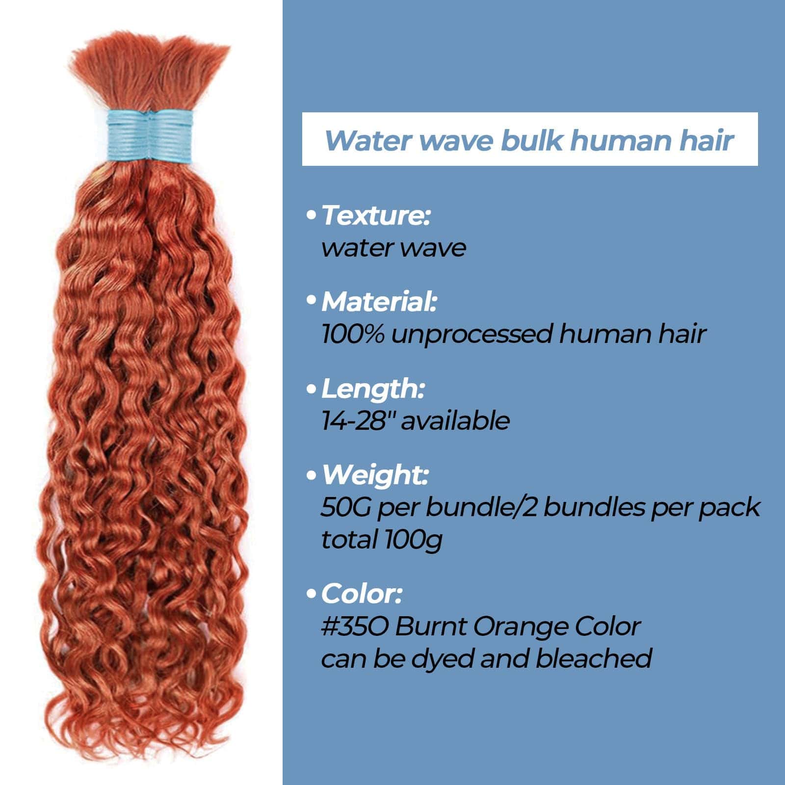 Cabello de Trenza Humana para Trenzas Boho Cabello Ondulado - Imagen 5